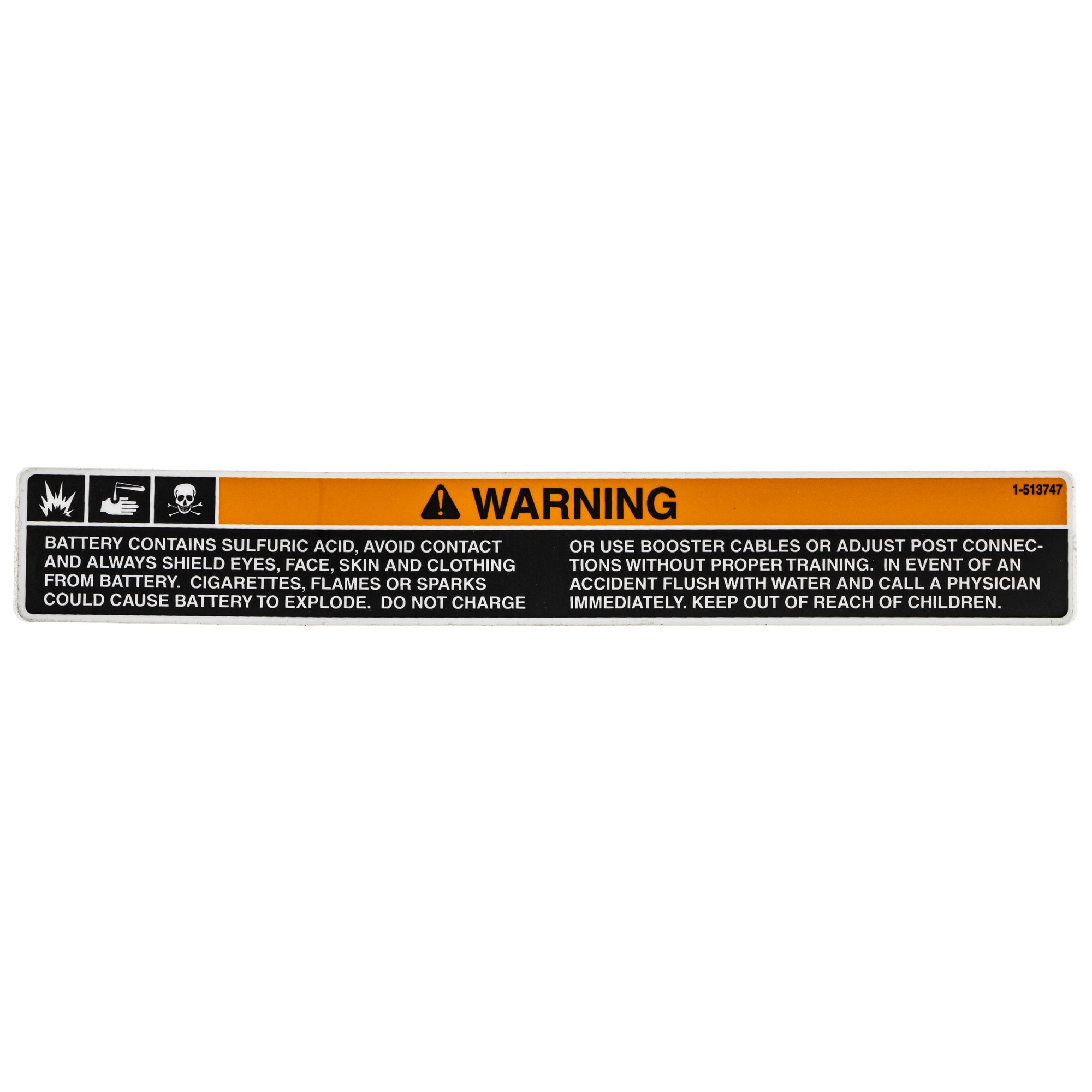 Exmark 1-513747 Battery Decal
