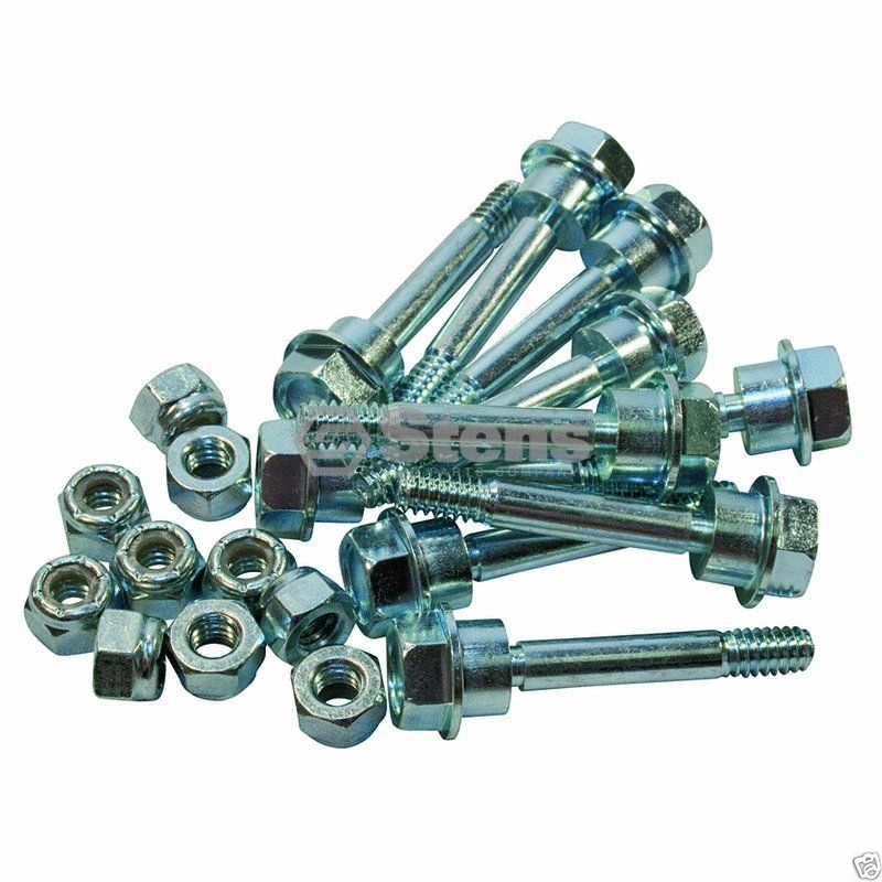 10 Pack Stens 780-201 Shear Pin & Nuts for AYP 192090 Length 2-1/8″
