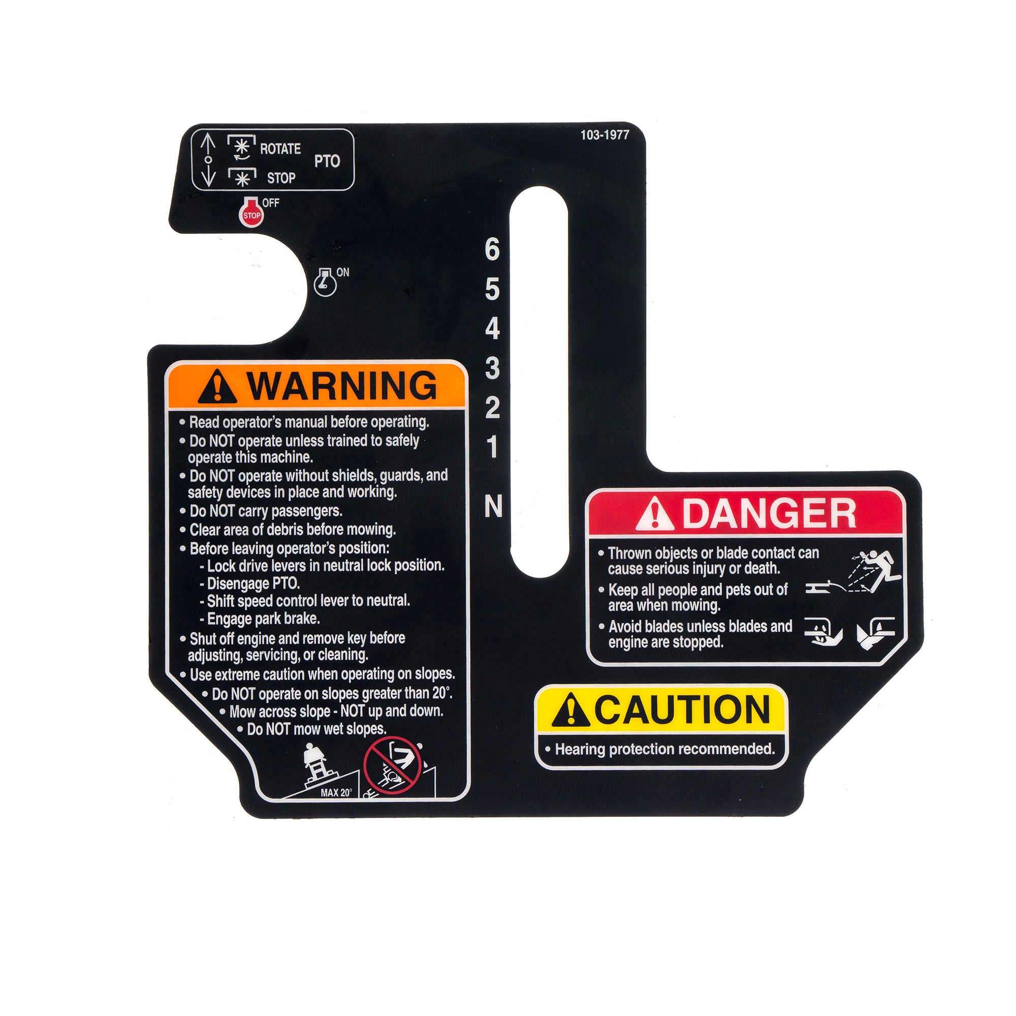 Exmark 103-1977 Enhanced Control System Console Decal