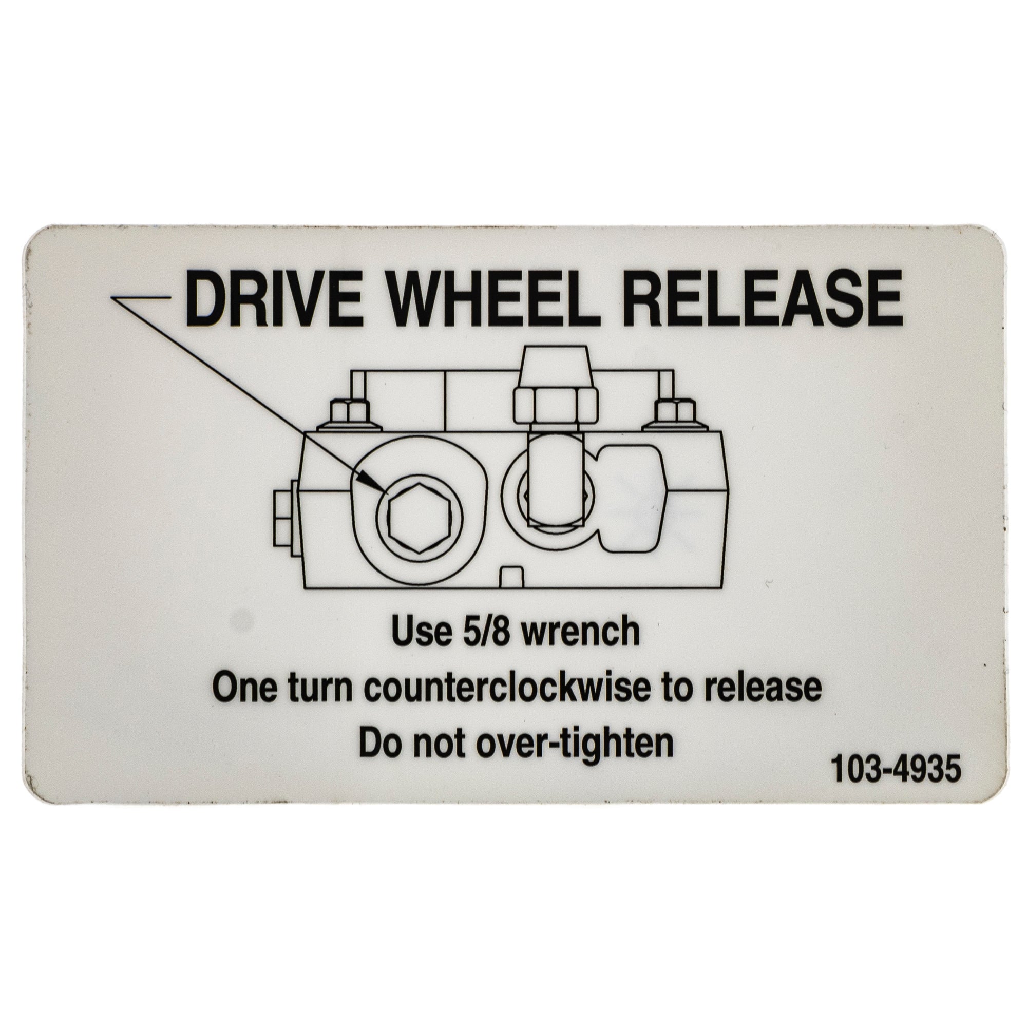 Exmark 103-4935 Drive Release Decal