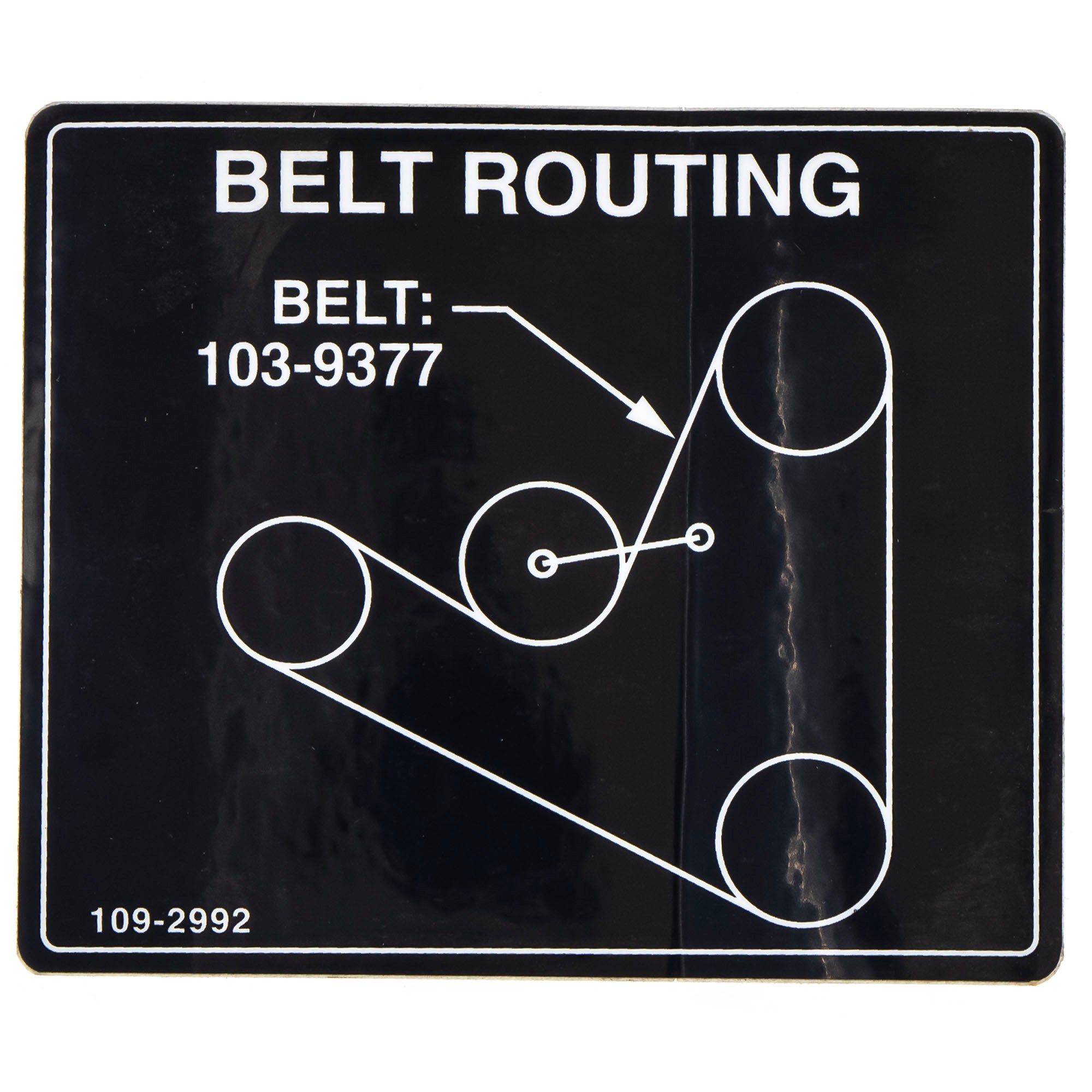 Exmark 109-2992 Belt Routing Decal