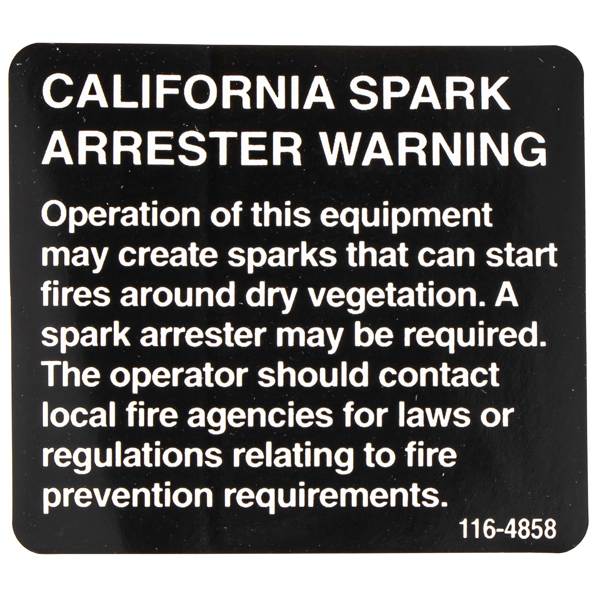Exmark 116-4858 Spark Arrestor Decal
