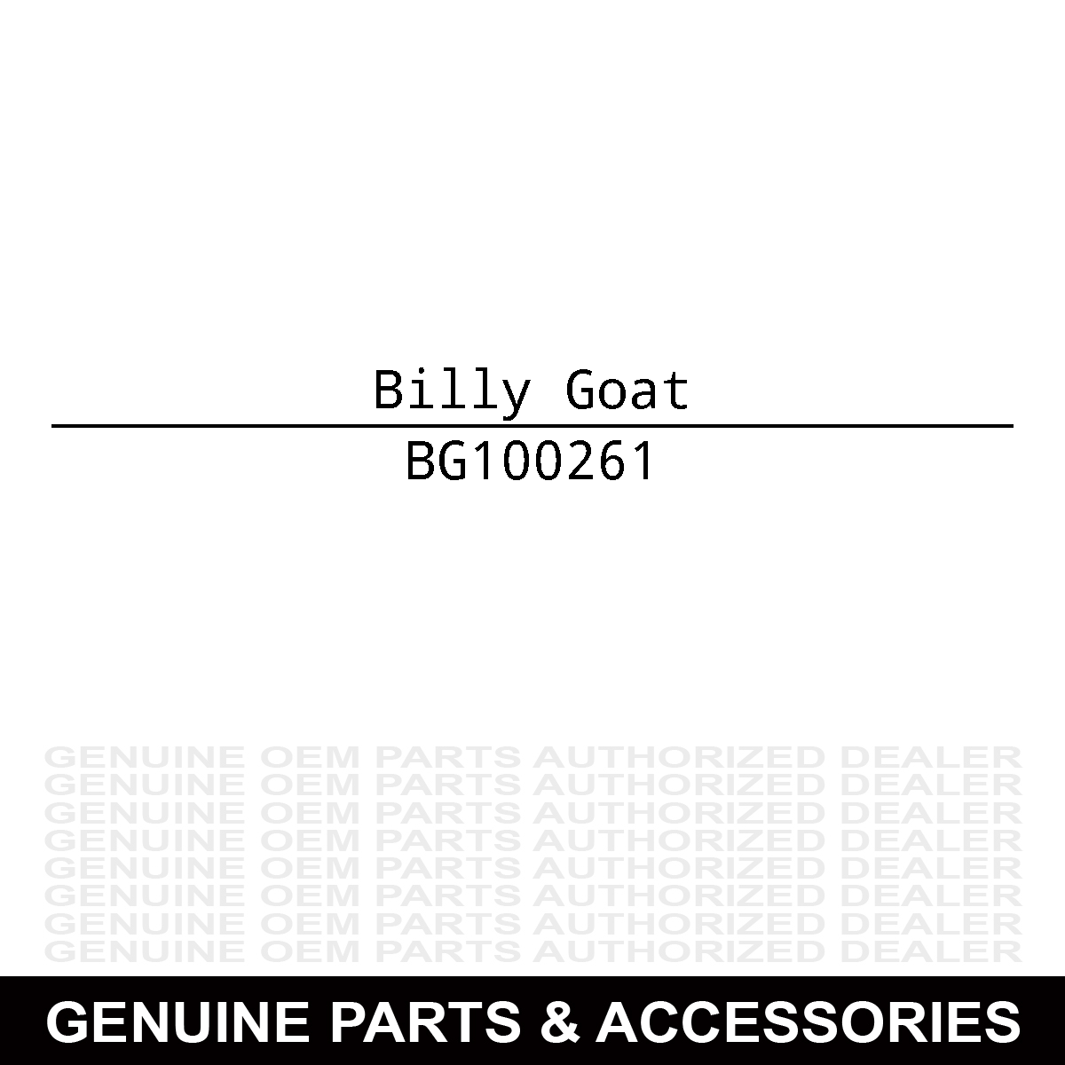 Billy Goat 100261 LABEL HOT ENGINE