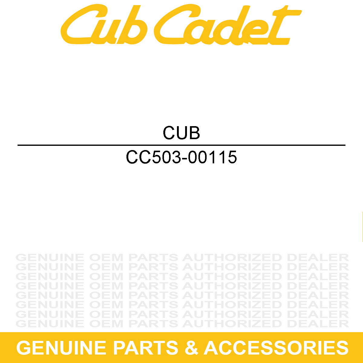 CUB CADET 503-00115 CD CASE COVER