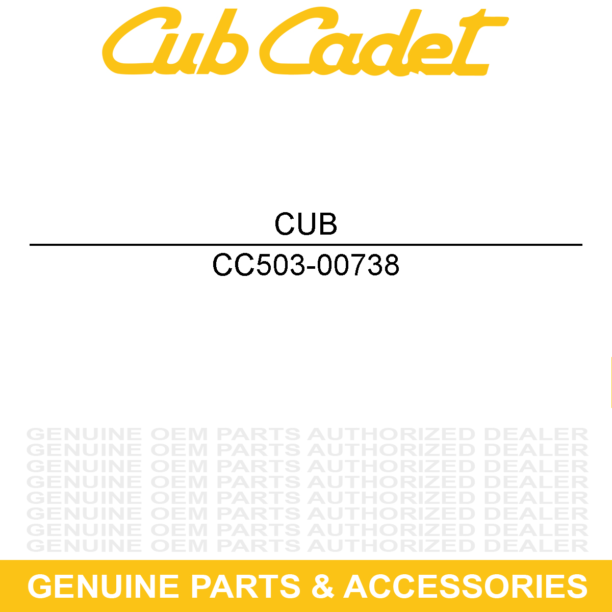 CUB CADET 503-00738 MUFFLER TAIL DECOR