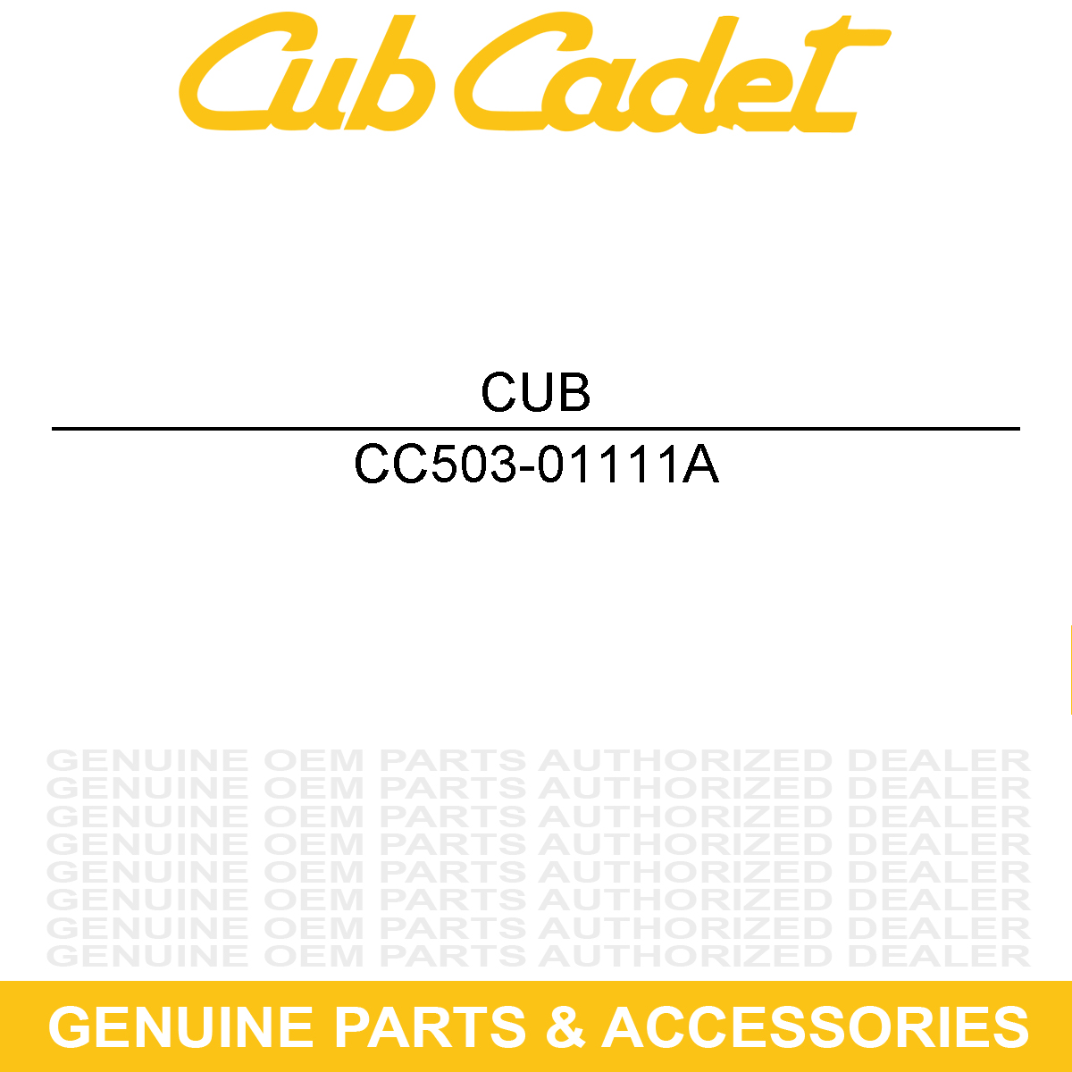 CUB CADET 503-01111A Middle Drive Gear Drive Shaft