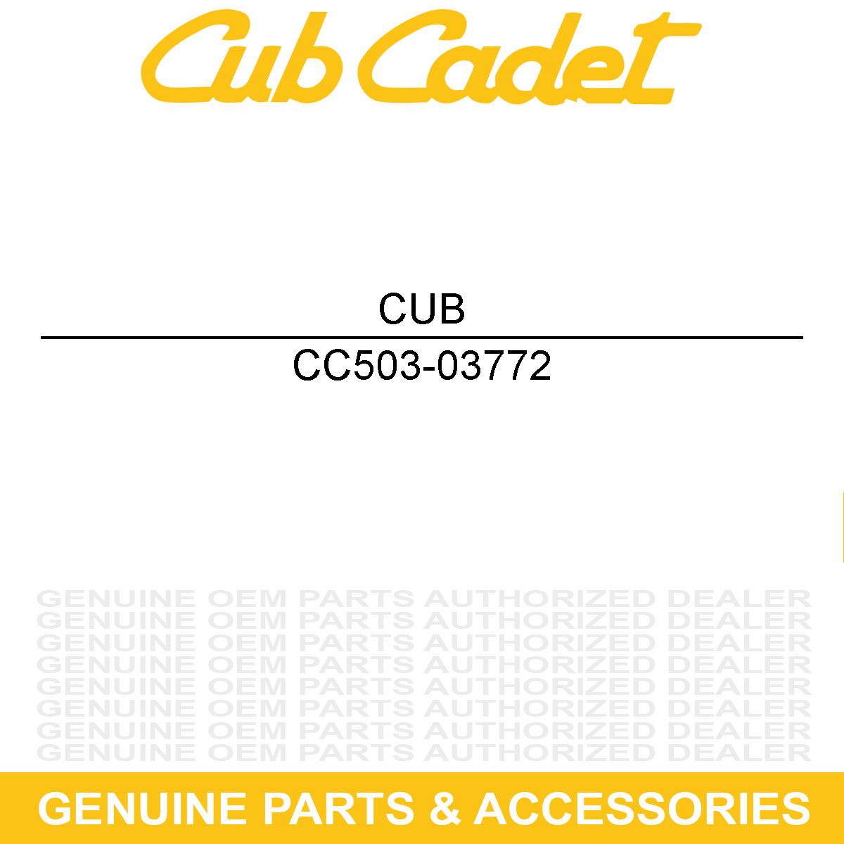 CUB CADET 503-03772 Bottom Left Seat Pad