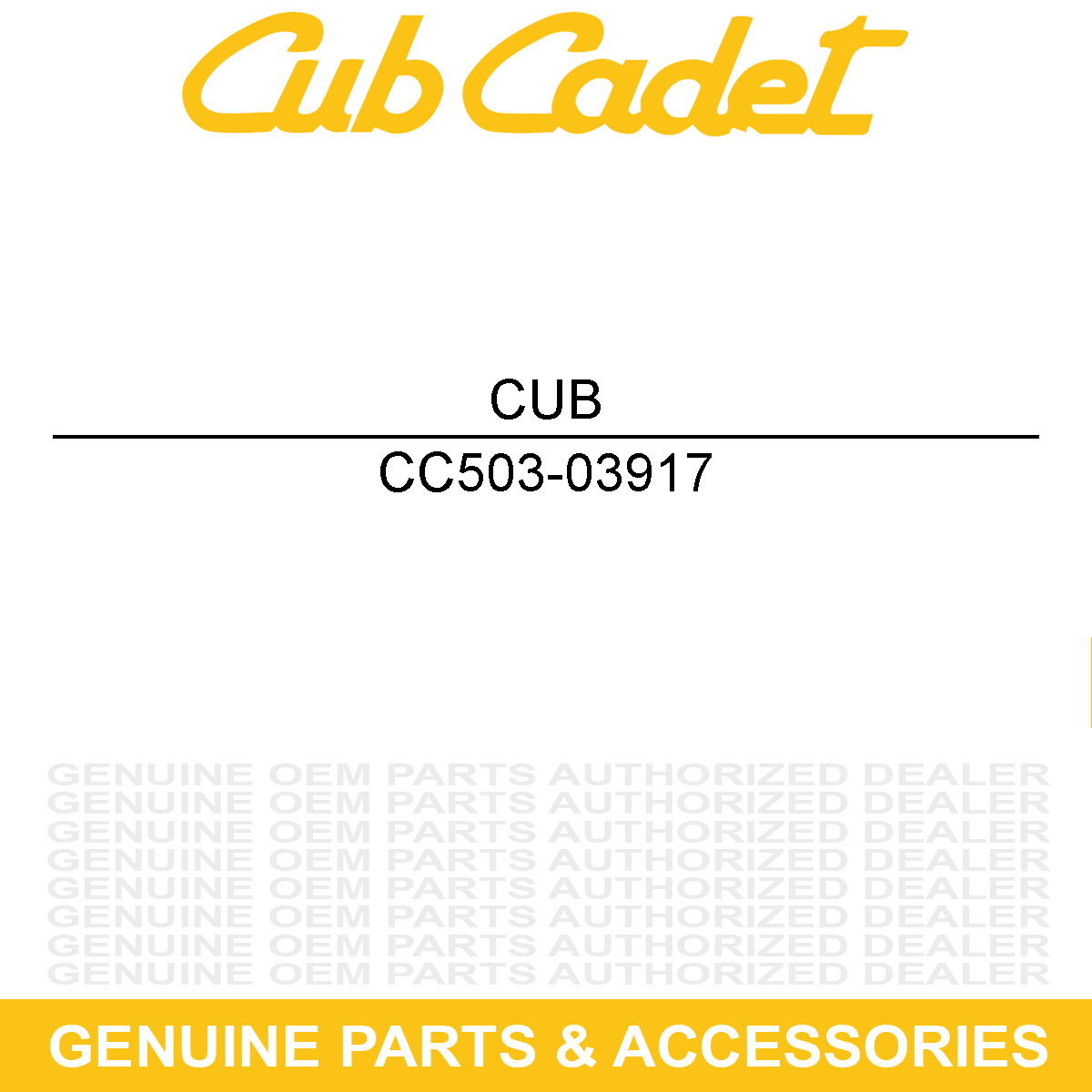 CUB CADET 503-03917 Rubber Boot