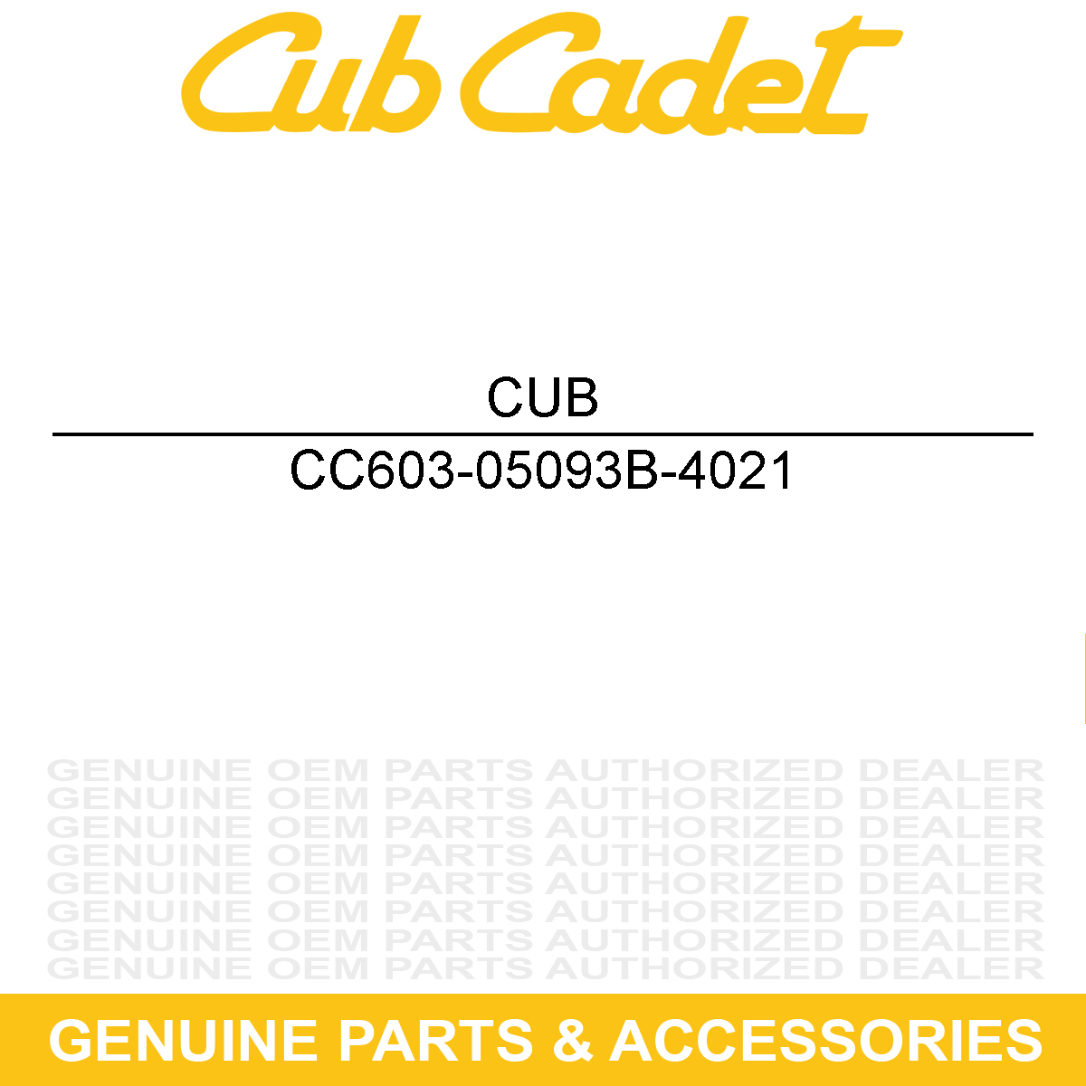 CUB CADET 603-05093B-4021 Yellow Floorboard