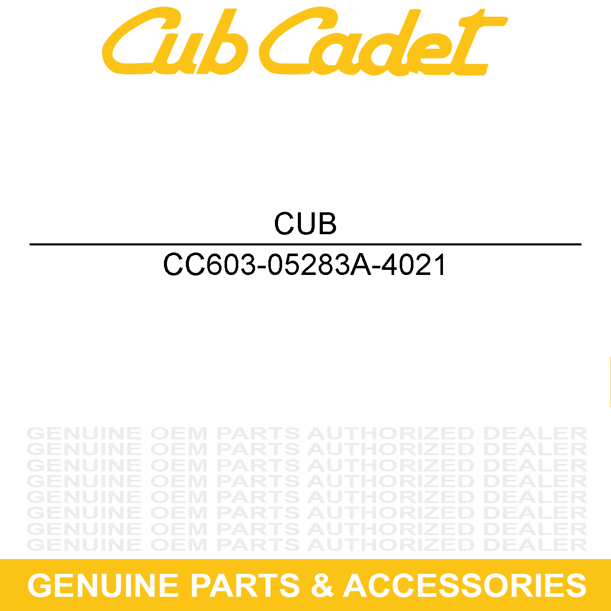 CUB CADET 603-05283A-4021 REAR PIVOT SEAT PL
