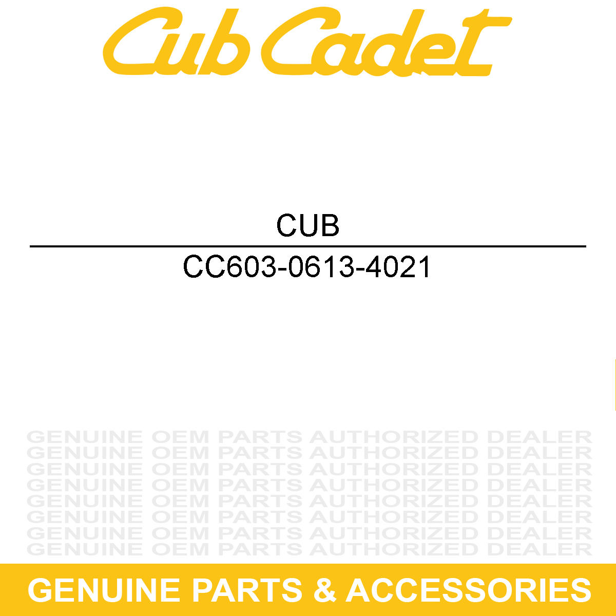 CUB CADET 603-0613-4021 Yellow Deck Mounting Plate Assembly