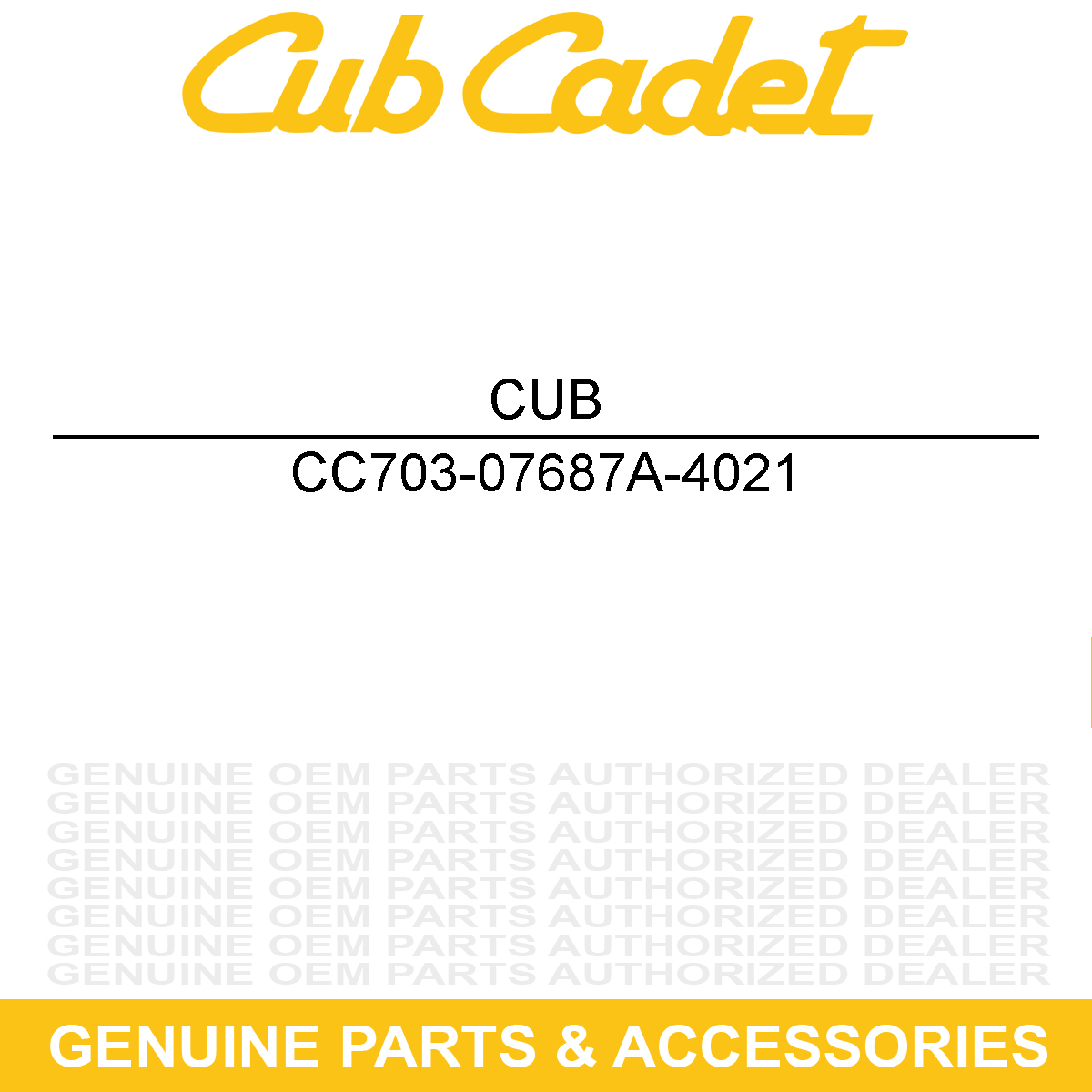 CUB CADET 703-07687A-4021 Yellow Right Hand Deck Belt Cover