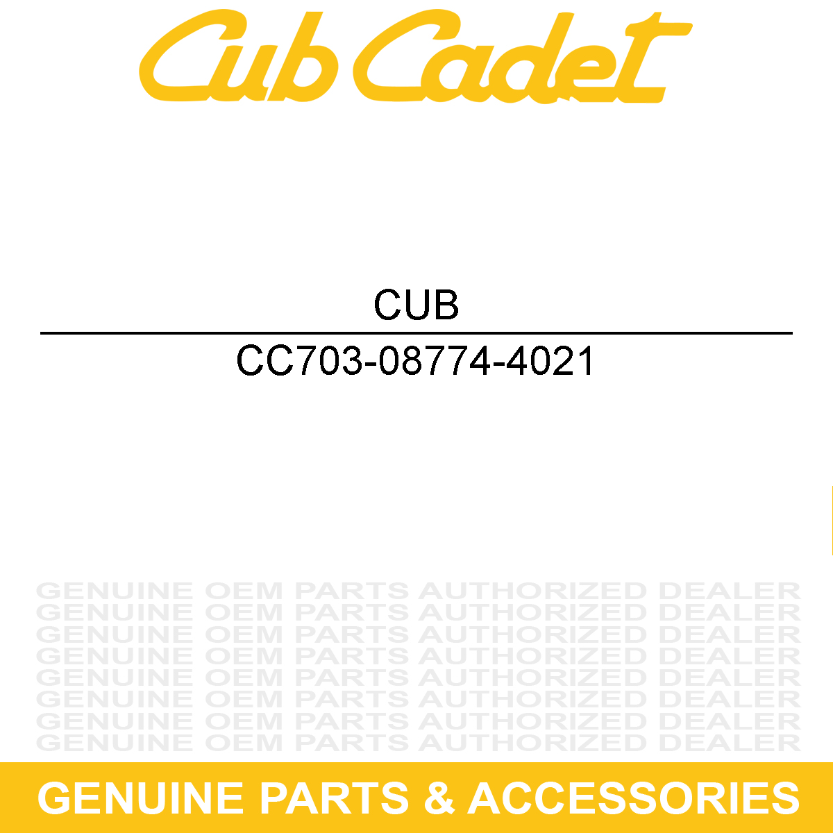 CUB CADET 703-08774-4021 Yellow Wheel Spacer