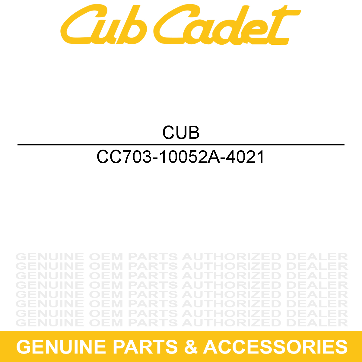 CUB CADET 703-10052A-4021 Yellow 2 Rear Seat Bracket