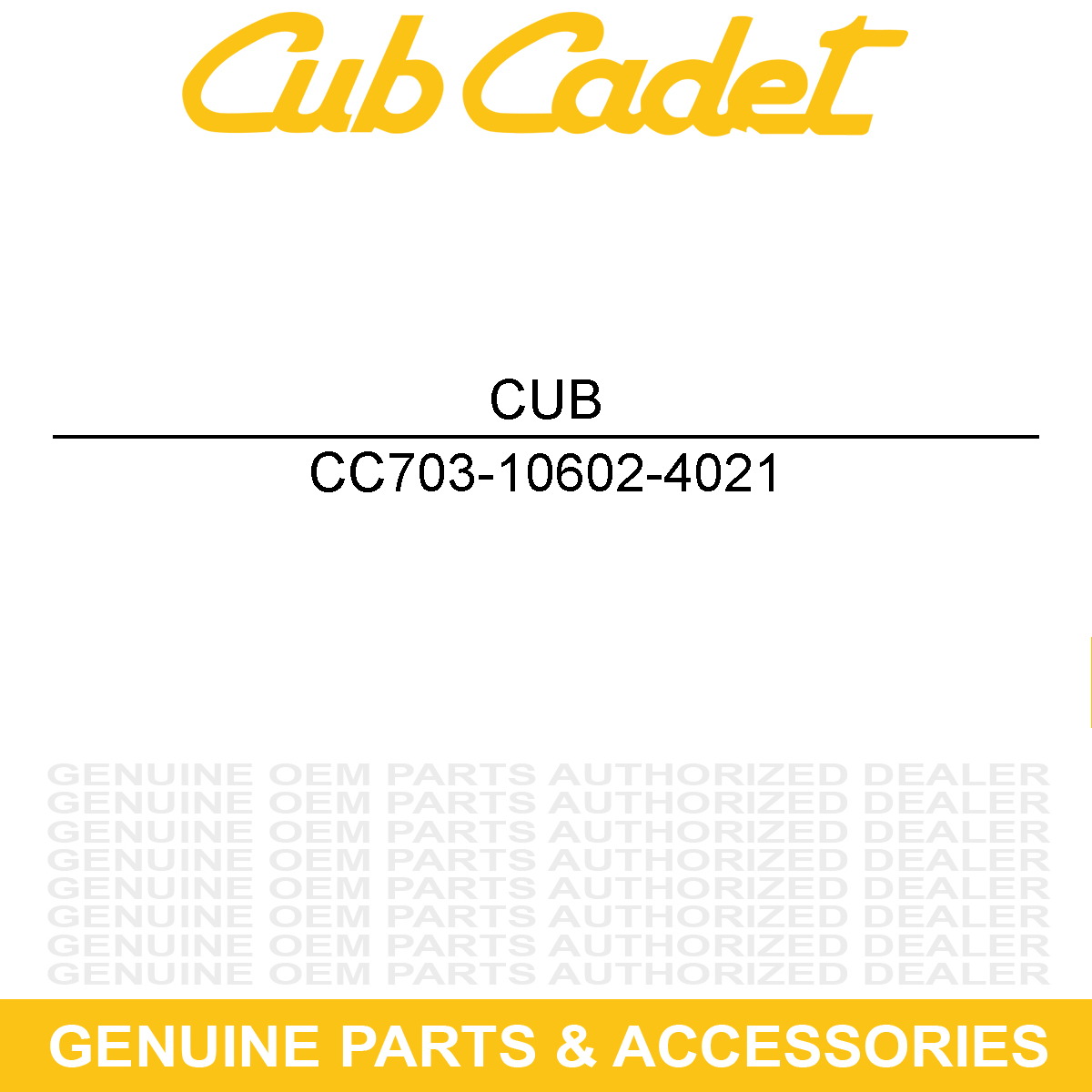 CUB CADET 703-10602-4021 HOLD DOWN BRACKET