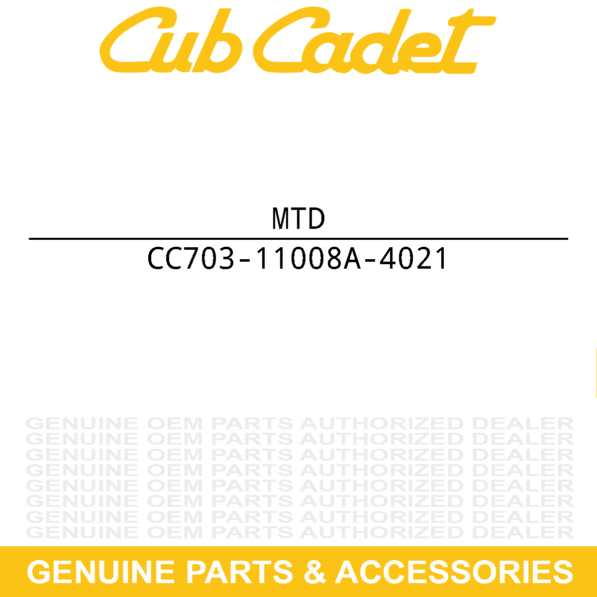 CUB CADET 703-11008A-4021 Plate Support Deck 72 Cub Yellow