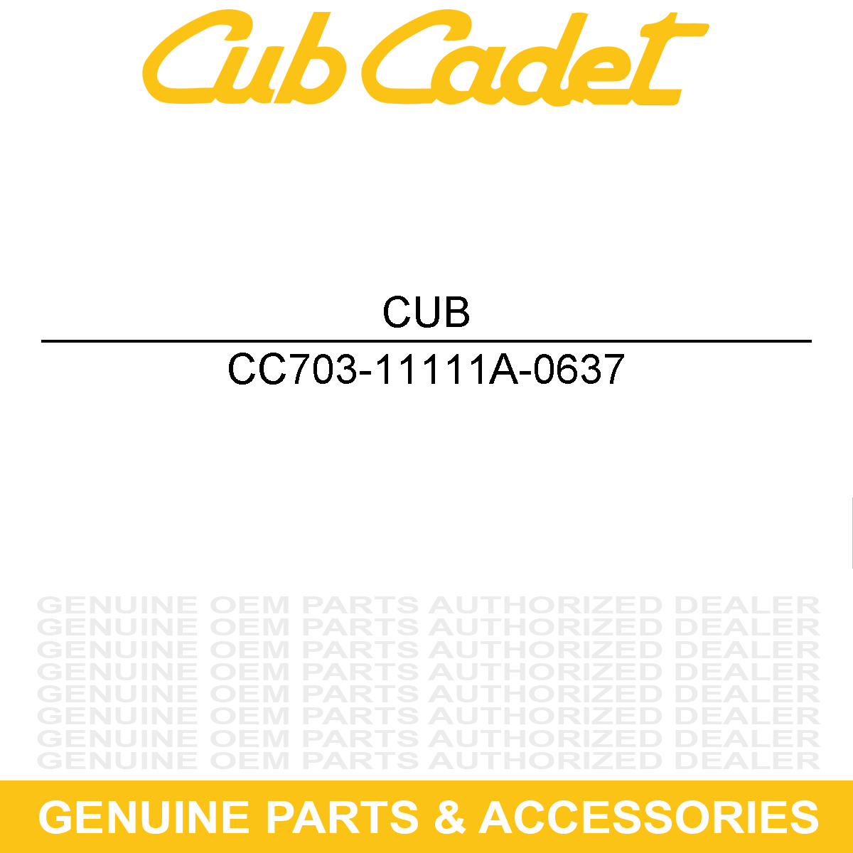 CUB CADET 703-11111A-0637 Lower Steering Column