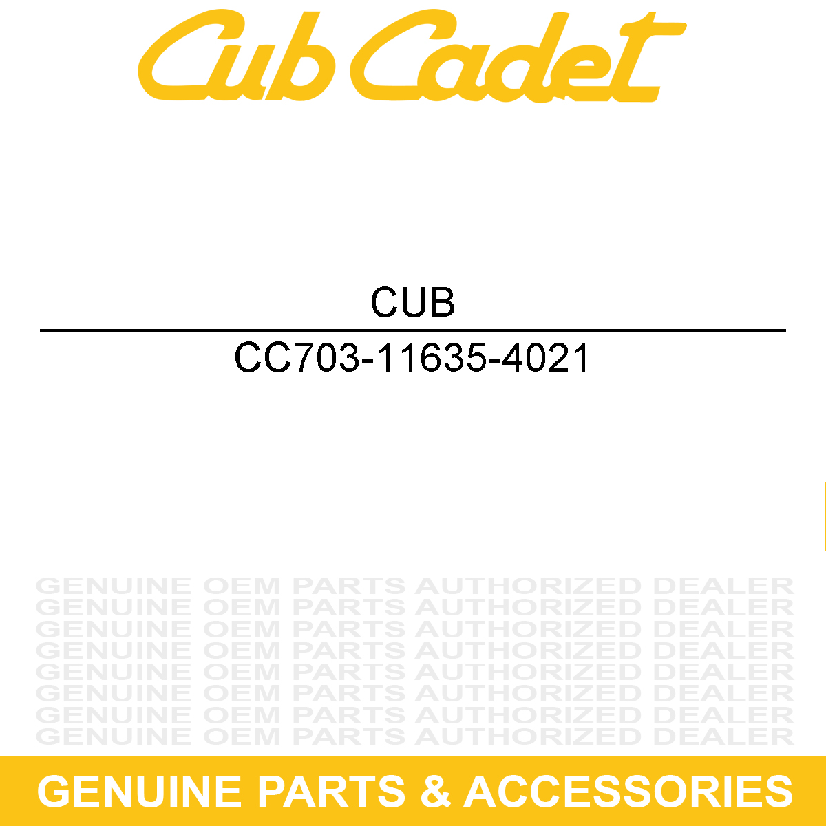 CUB CADET 703-11635-4021 Yellow Belt Cover