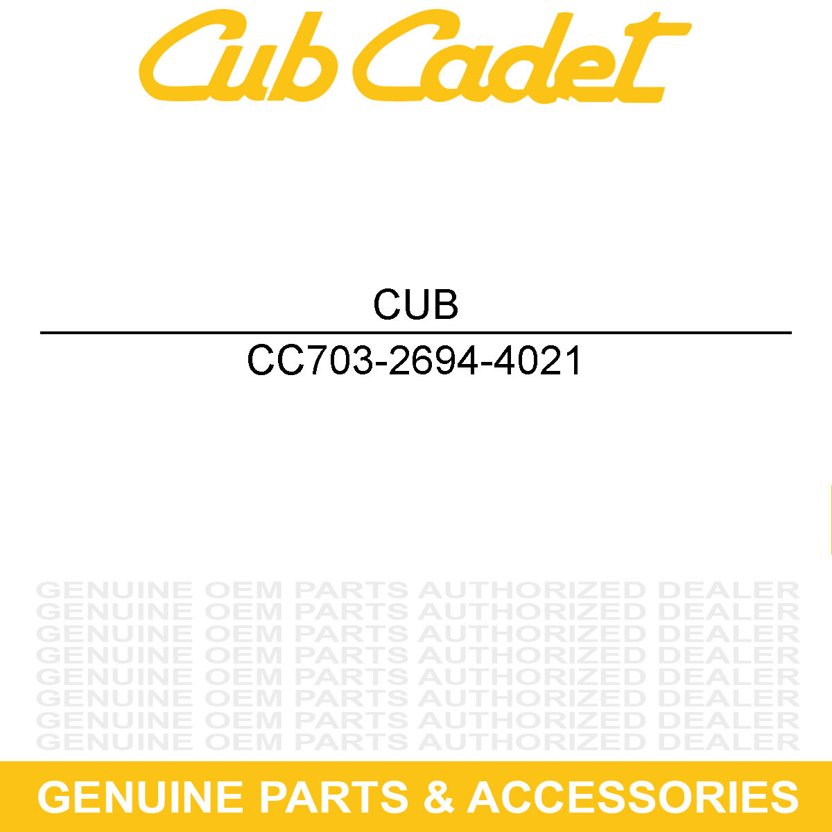 CUB CADET 703-2694-4021 Yellow Snow Plow Blade Support