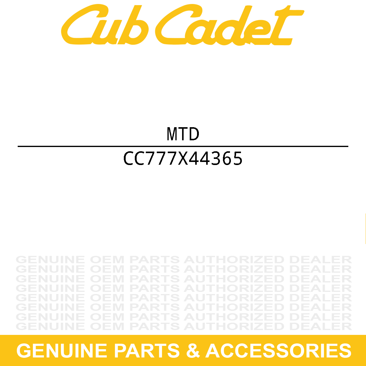 MTD 777X44365 LABEL-RIDER S P ST