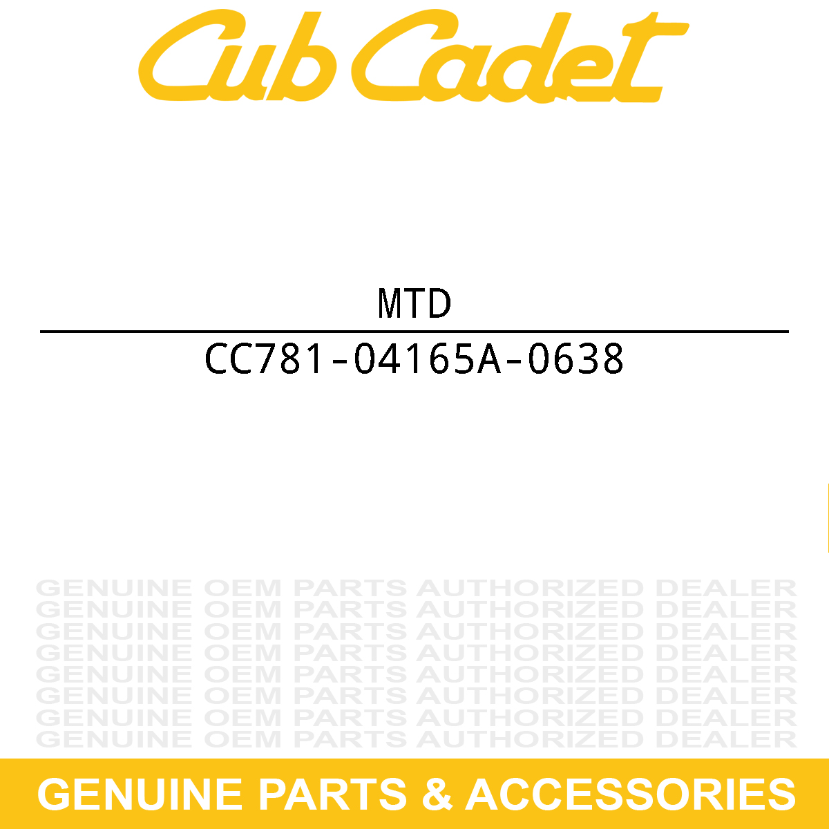 MTD 781-04165A-0638 Back Plate