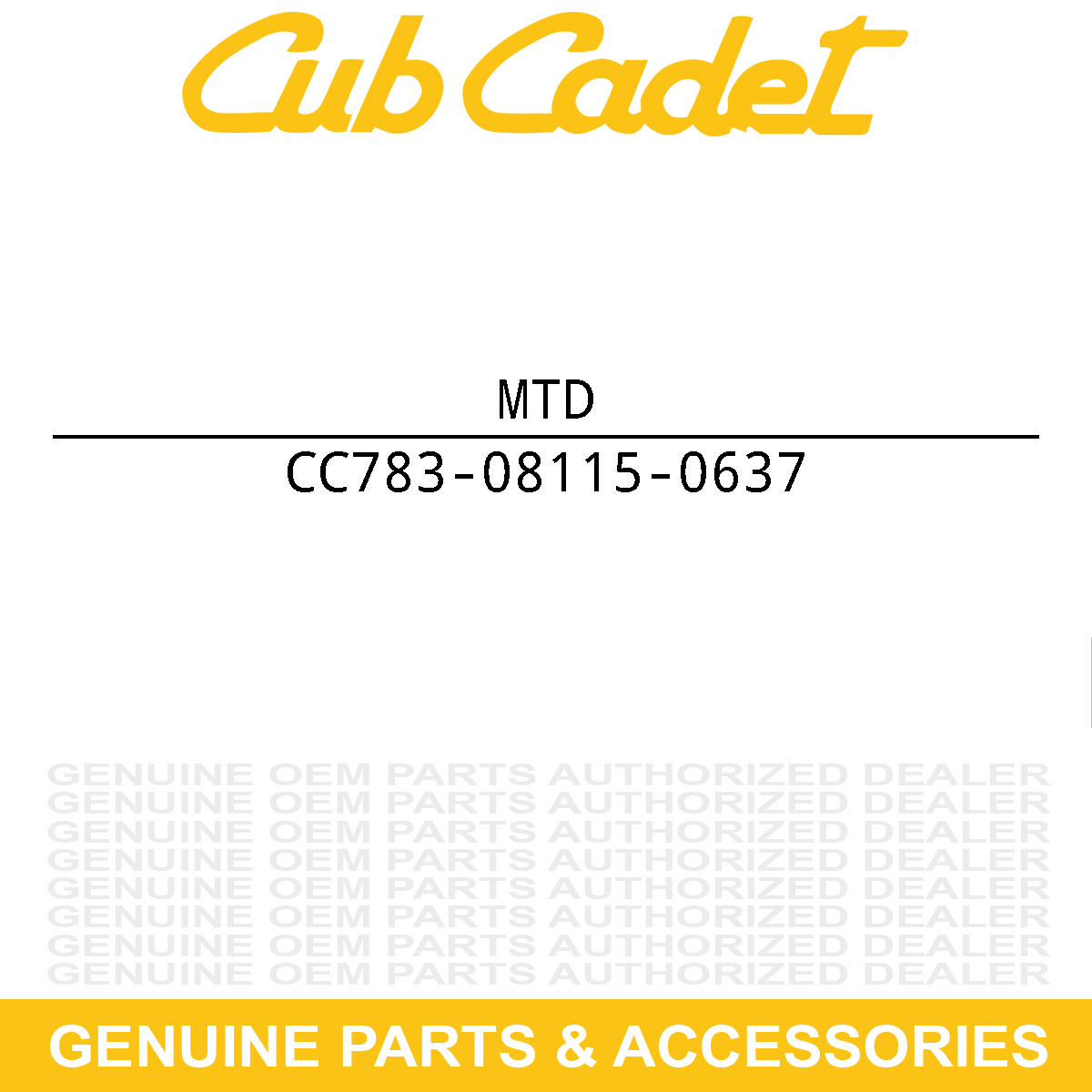 MTD 783-08115-0637 PLATE-SEAT 24"