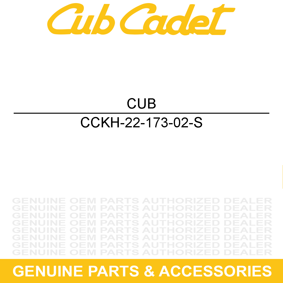 CUB CADET KH-22-173-02-S CAP-VALVE SPRING