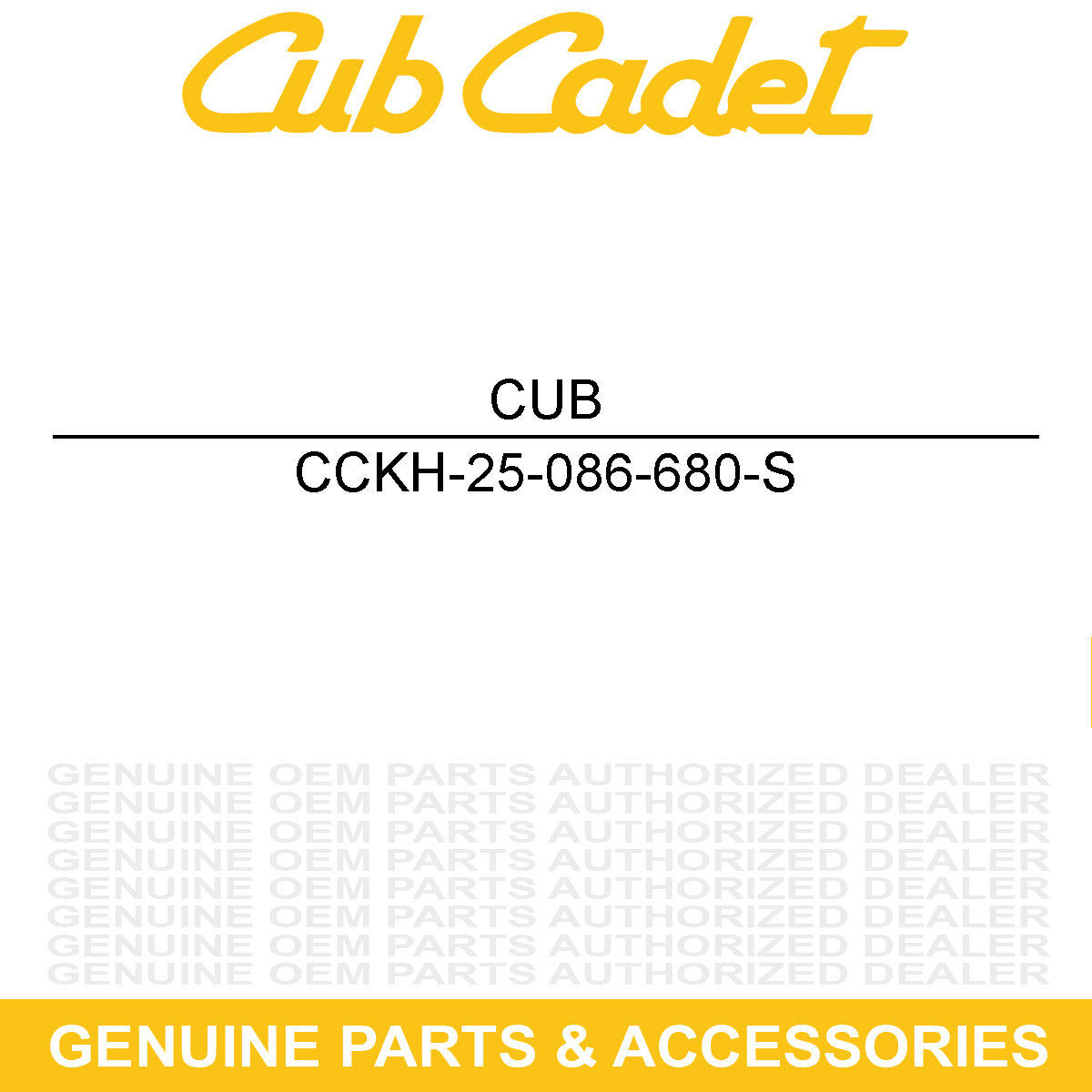 CUB CADET KH-25-086-680-S SCREW - CAPTIVE WA