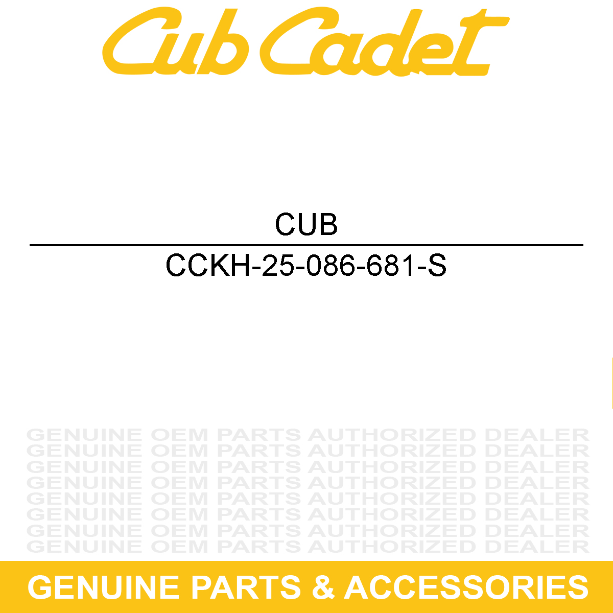 CUB CADET KH-25-086-681-S SCREW - CAPTIVE WA