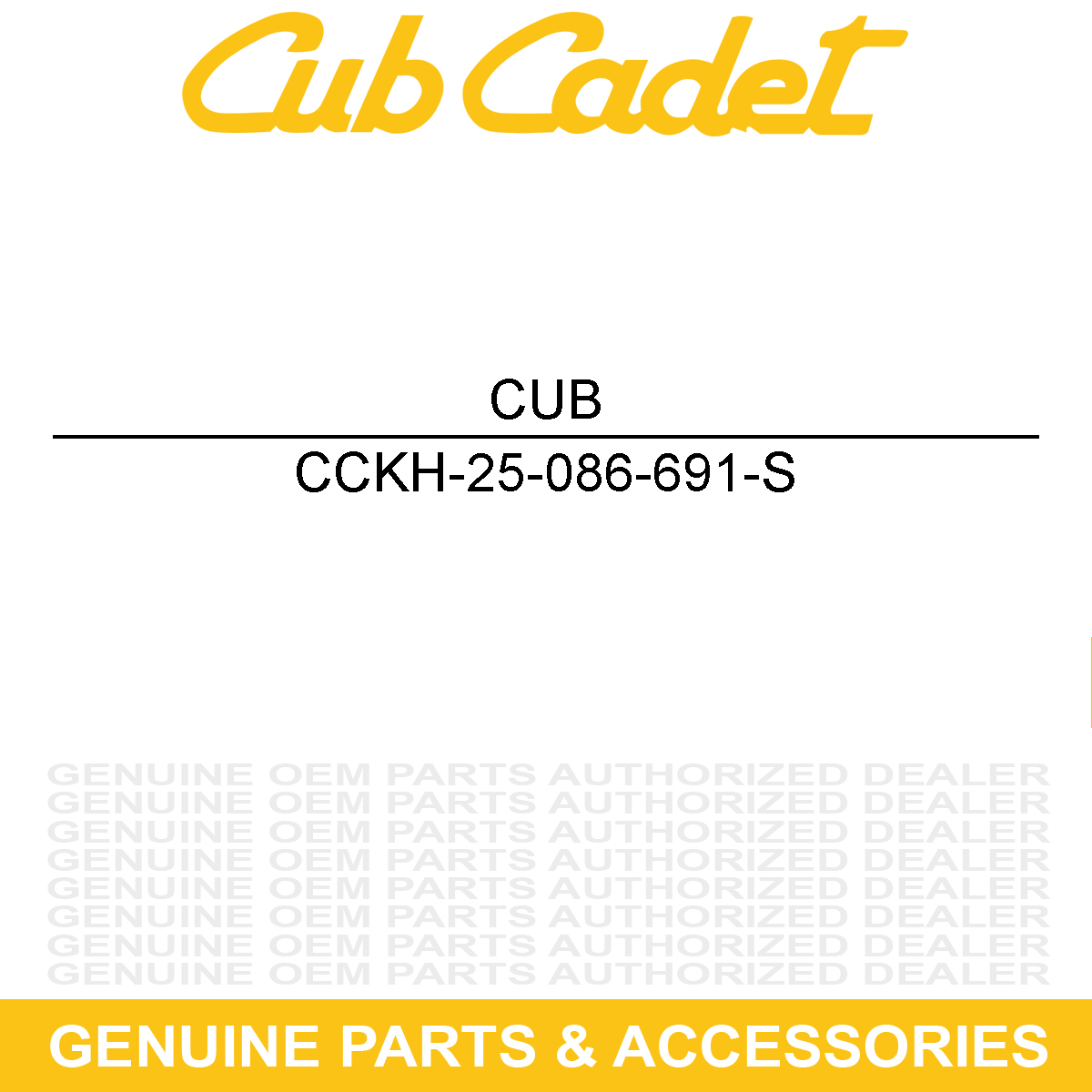 CUB CADET KH-25-086-691-S SCREW-HEX FLGM6