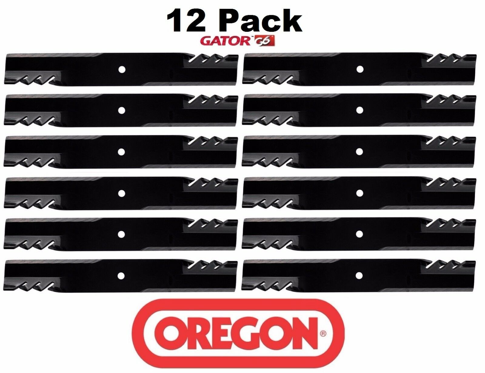 12 Pack Oregon 396-726 G6 Gator Mulcher Blade for Giant Vac 36″ 52″ 21536