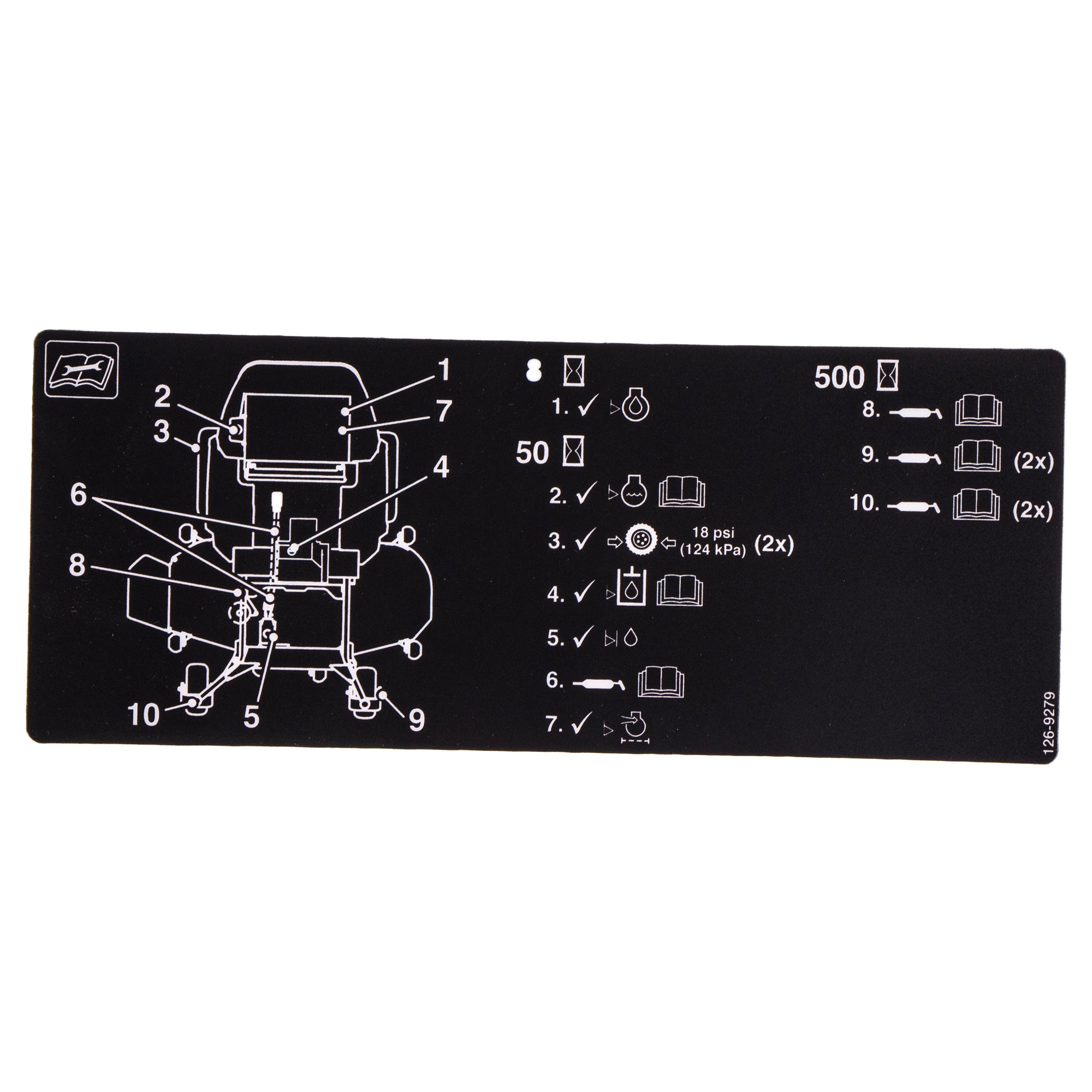 Exmark 126-9279 Service Aid Decal
