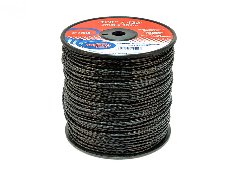 .120" (3mm) Trimmer Line Rotary Vortex Medium Spool Black (14519)
