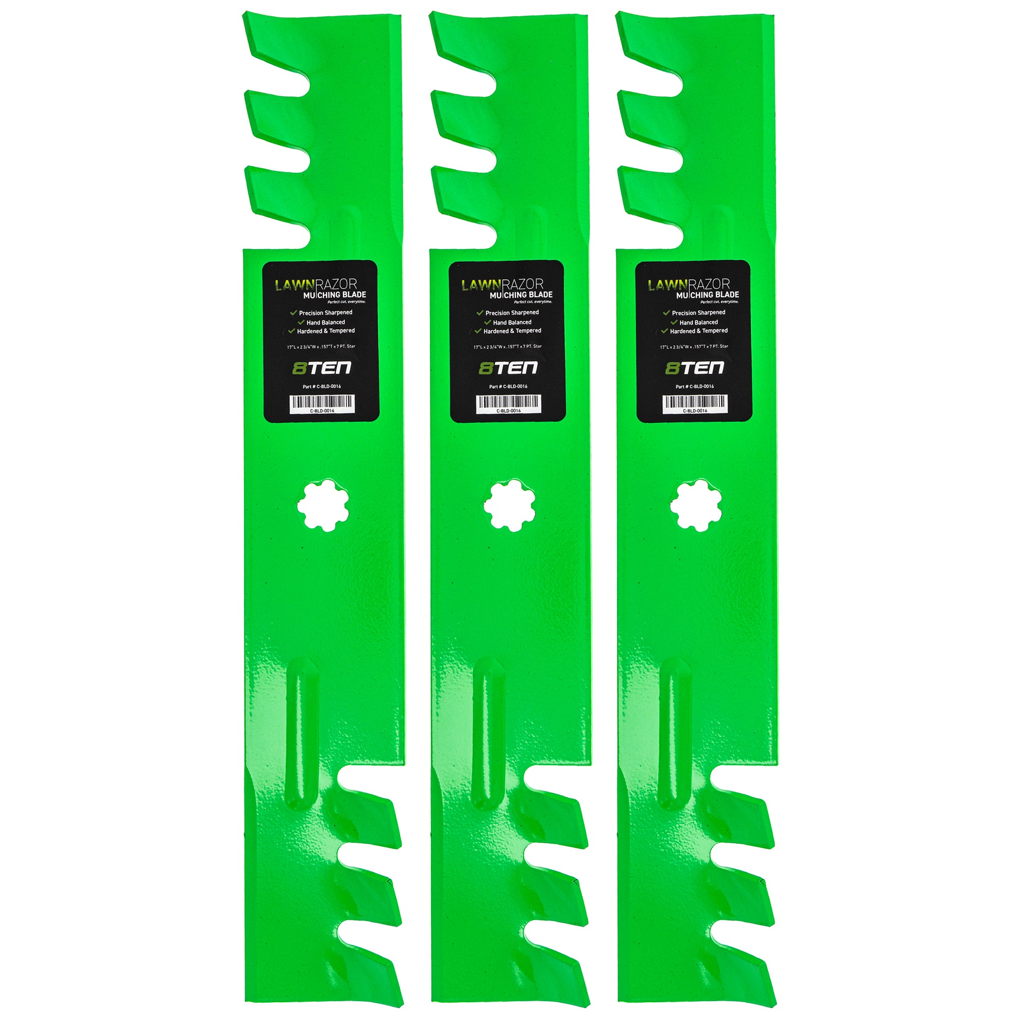 LawnRAZOR Toothed Blade For John Deere GY20852 GX21784 GX21786 AM141035 AM137757 50401781 | 3-PACK