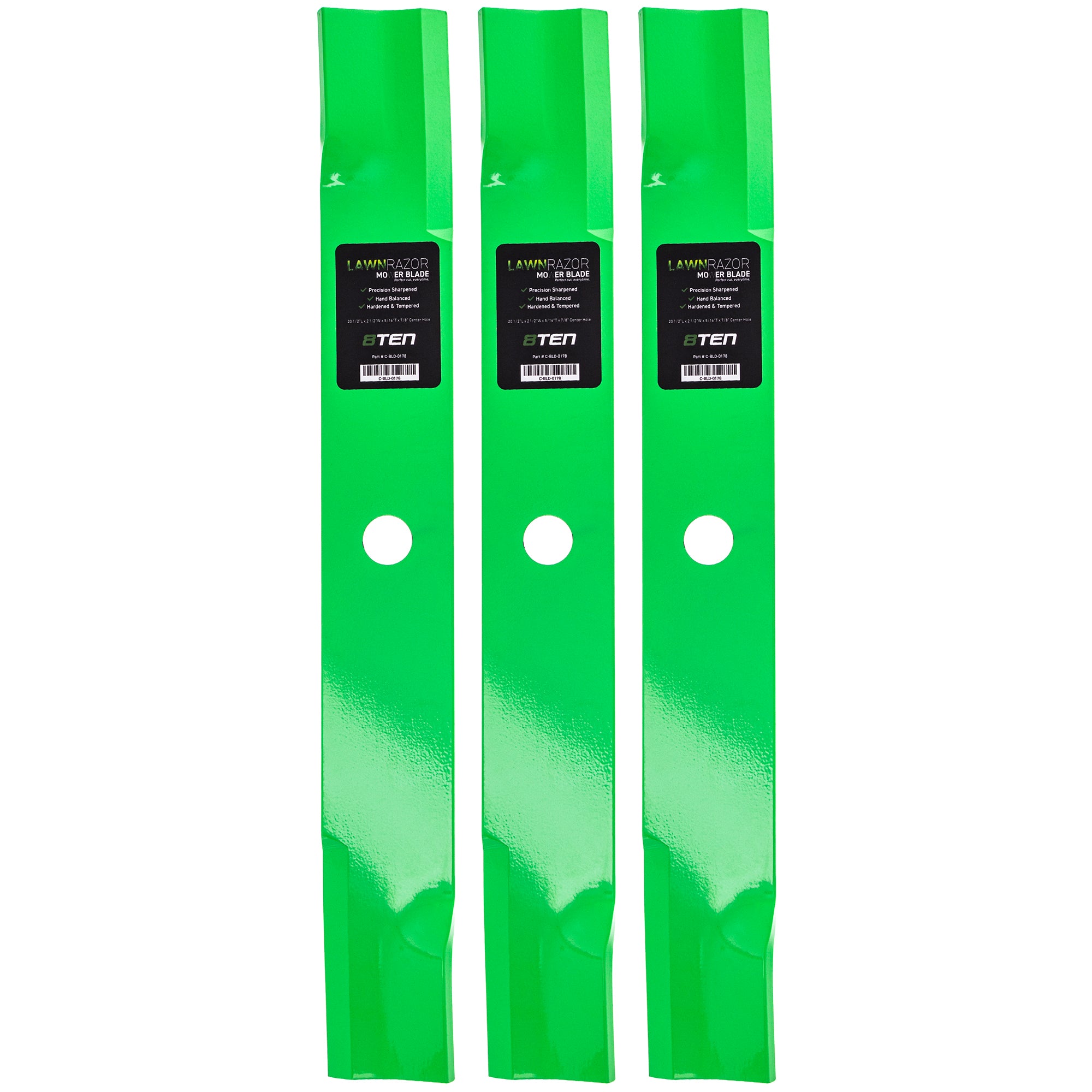LawnRAZOR High Lift Blade For John Deere M141785 AM100538 M87622 M74175 M126098 AM104586 | 3-PACK