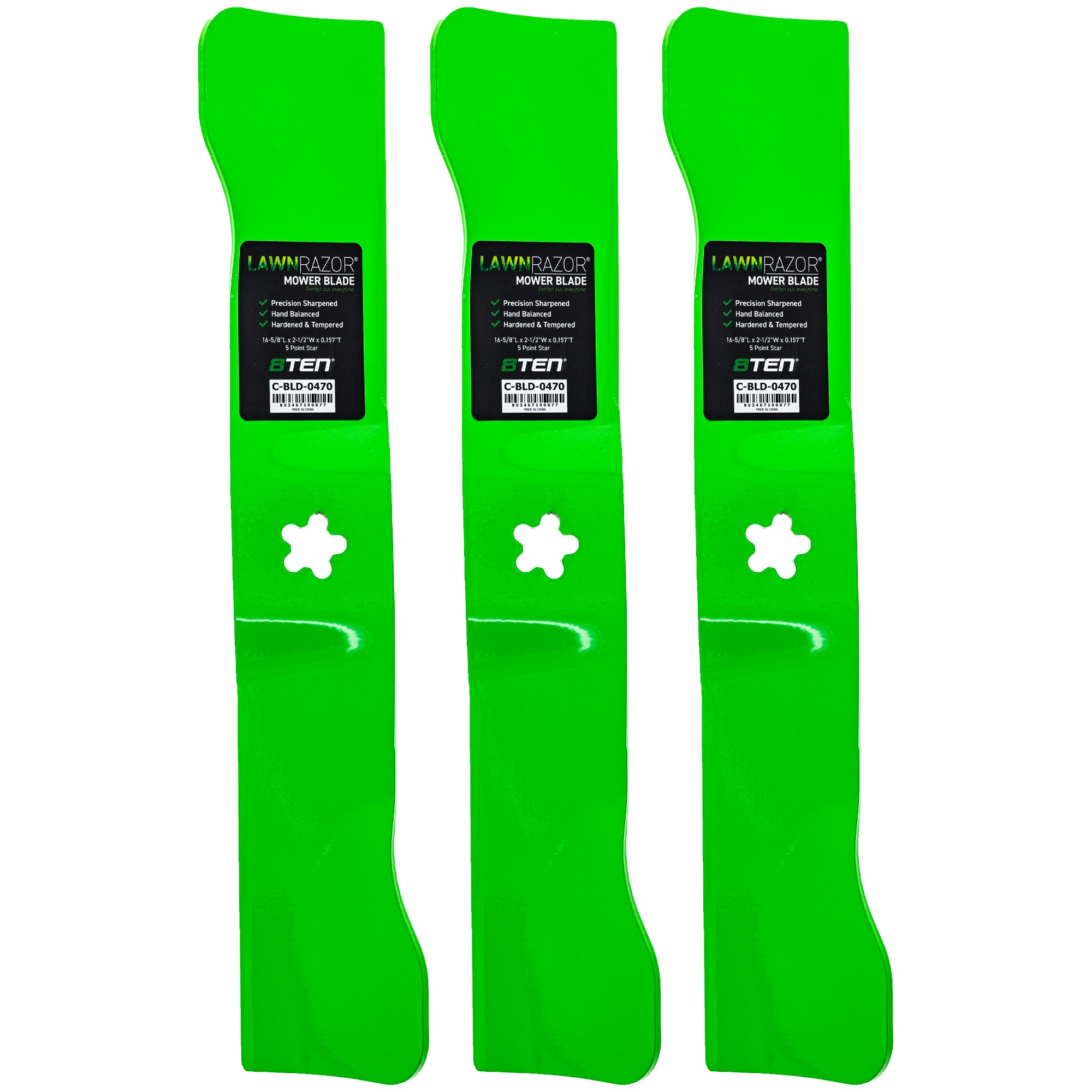 LawnRAZOR High Lift Blade For Husqvarna RedMax Scag 588811002 | 3-PACK