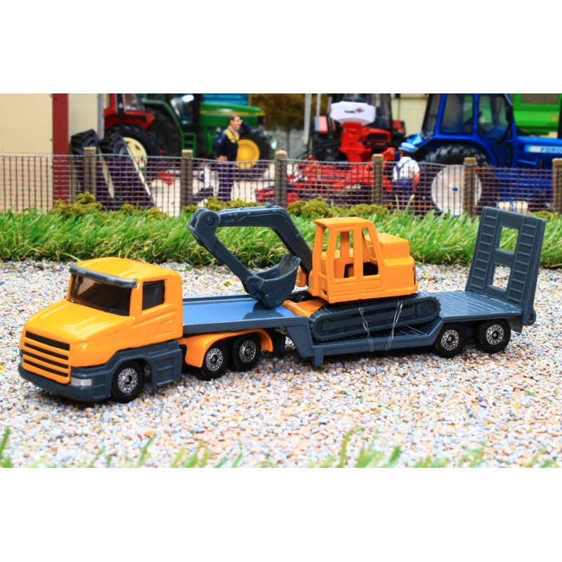 1611 Siku Articulated Lorry with Low Loader and Digger