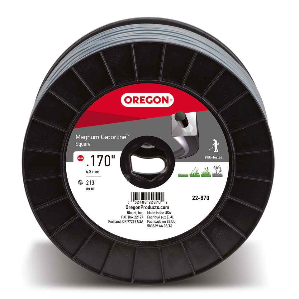 Oregon Trimmer Line - 22-870 - Magnum Gatorline - Square - .170" Gauge, 3 lb. Spool, 213 Feet