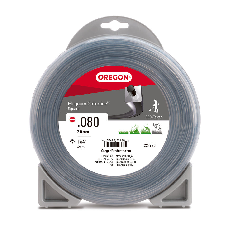 Oregon Trimmer Line - 22-980 - Magnum Gatorline - Square - .080" Gauge, 1/2 lb. Donut, 163 Feet