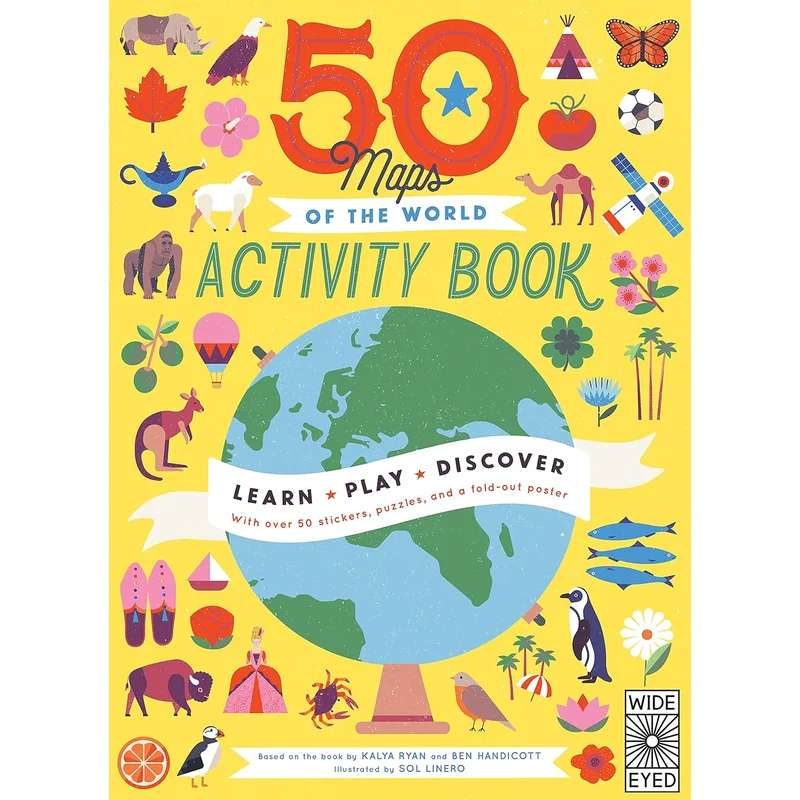 50 Maps of the World Activity Book: Learn – Play – Discover with Over 50 Stickers, Puzzles, and a Fold-Out Poster