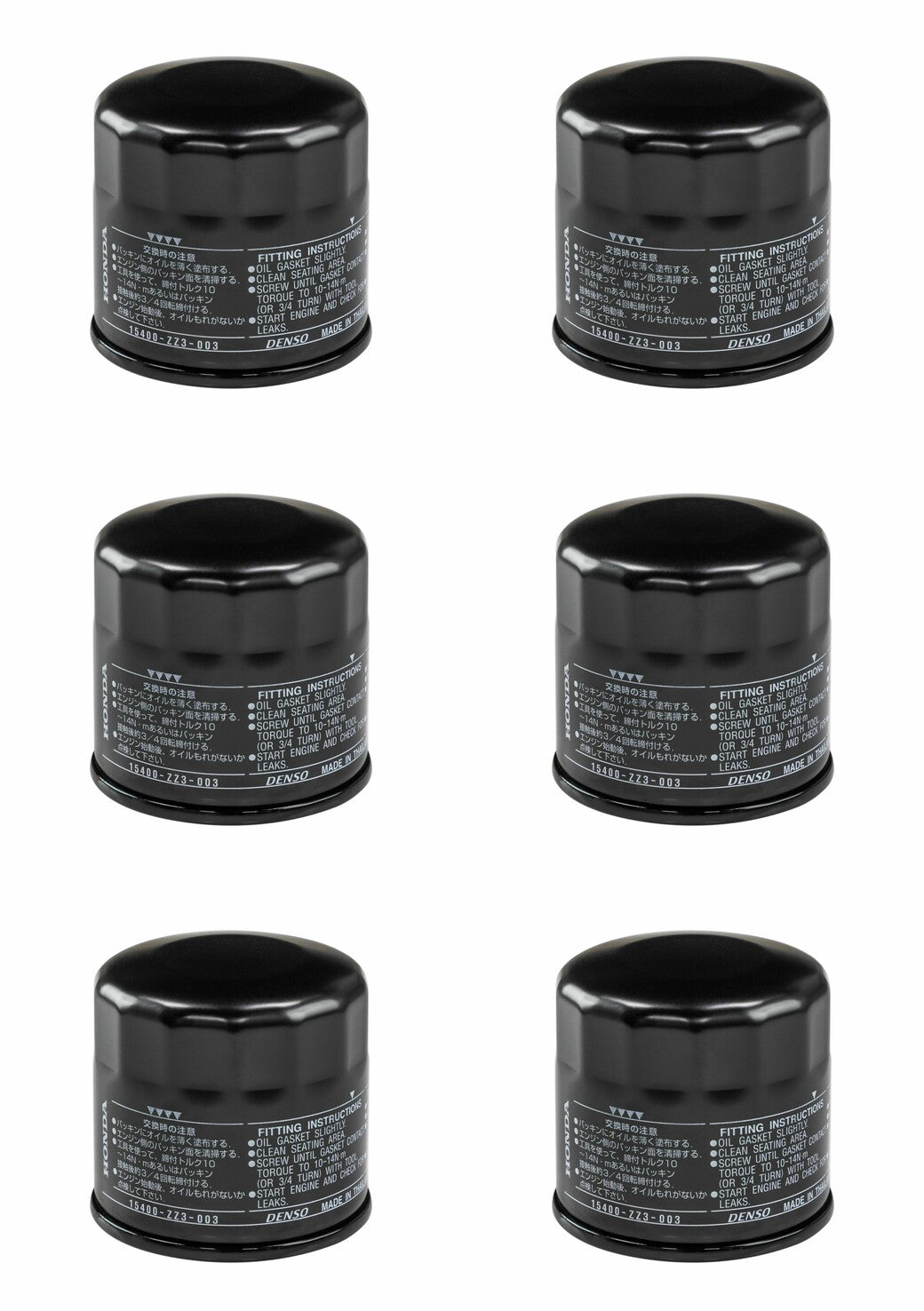 6 Pack Honda 15400-ZZ3-003 Oil Filter For GCV530 H4514H H4518H 15400-PFB-014 OEM