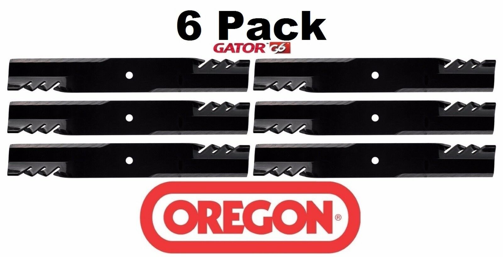 6 Pack Oregon 396-810 G6 Gator Blade Fits Kubota K5645-34330 K5645-34340 60″