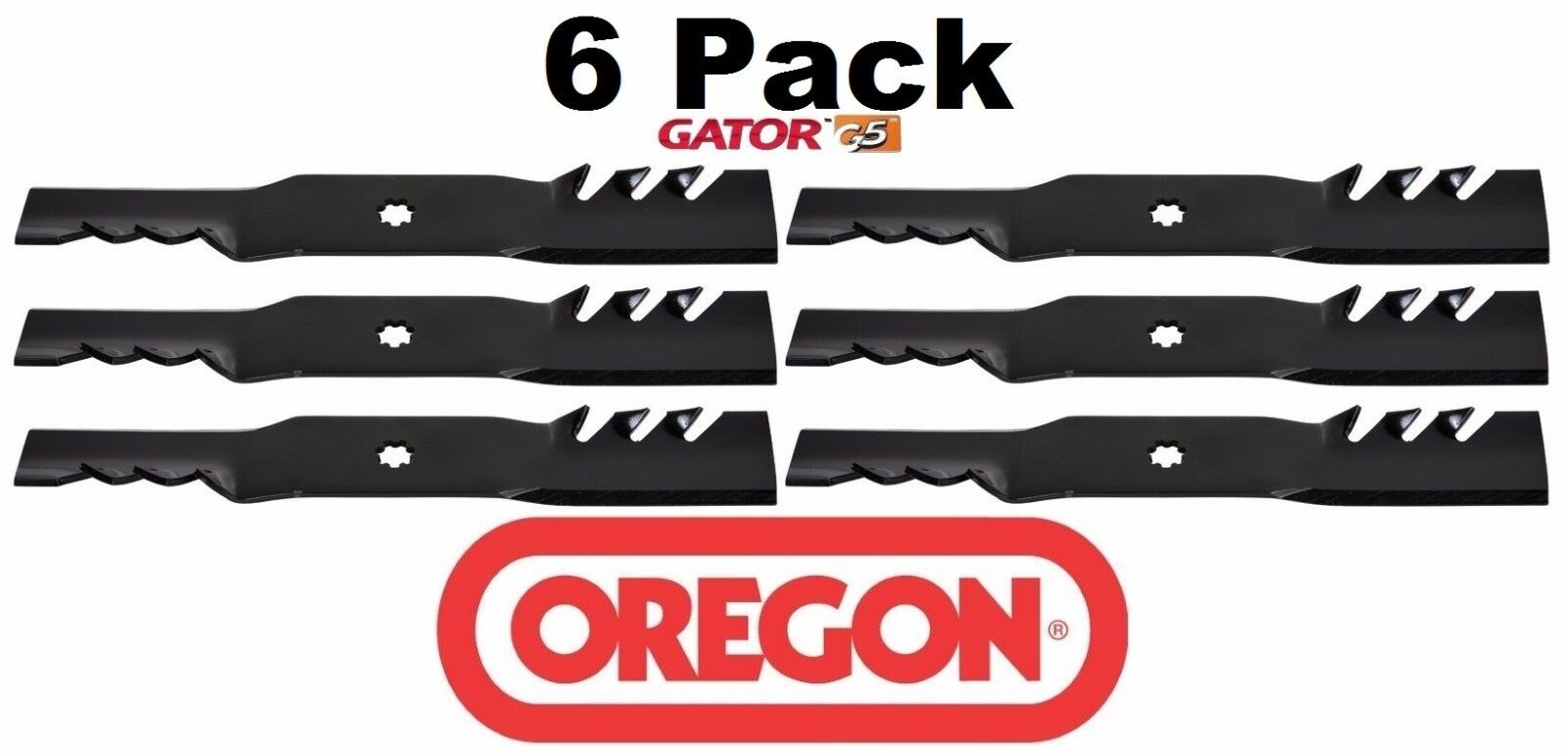 6 Pack Oregon 592-615 G5 Gator Mulcher Blade for John Deere GX22151 GY20850 42″
