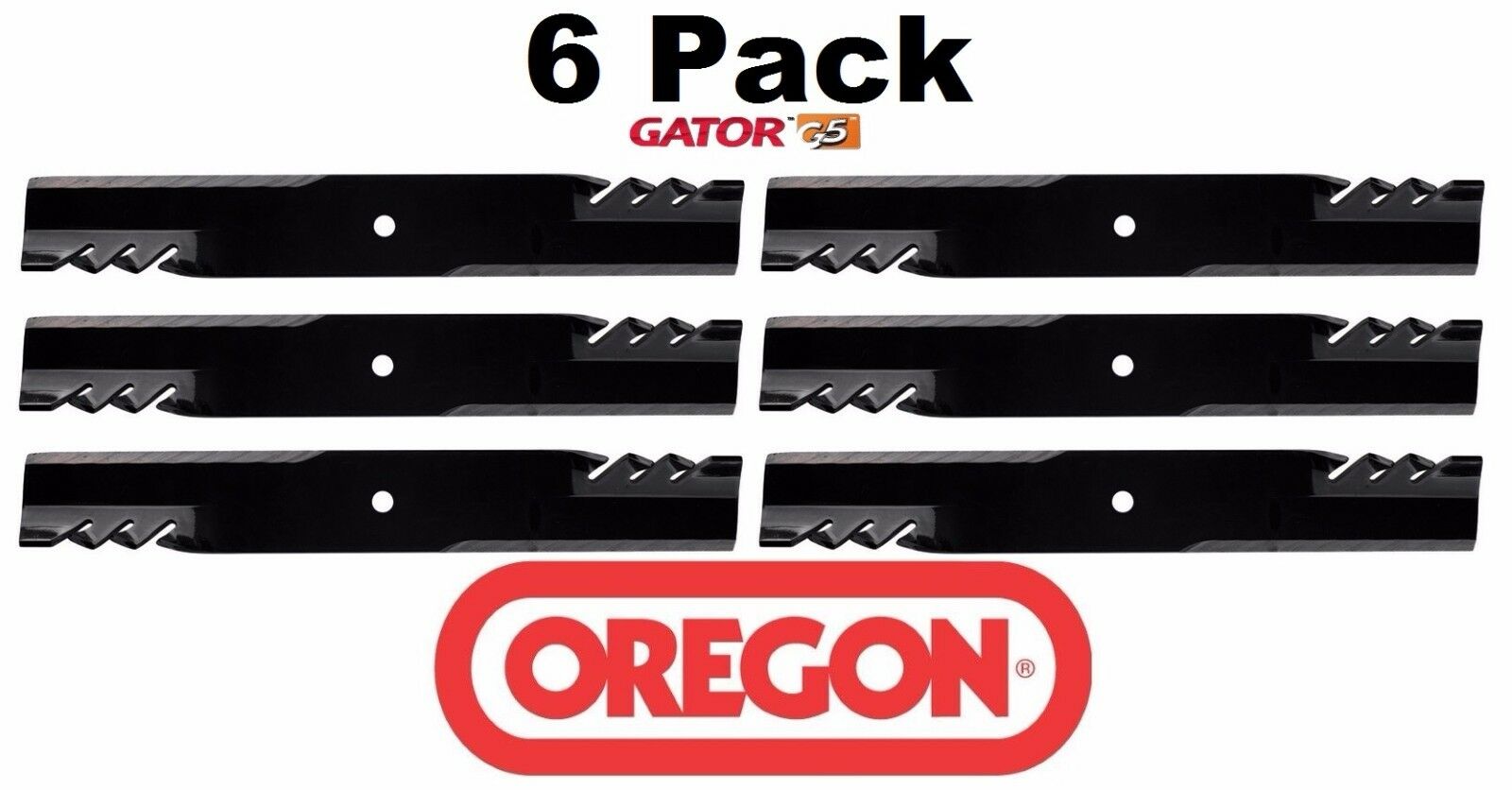 6 Pack Oregon 596-347 G5 Gator Mulcher Blade for Kees 101733 61″