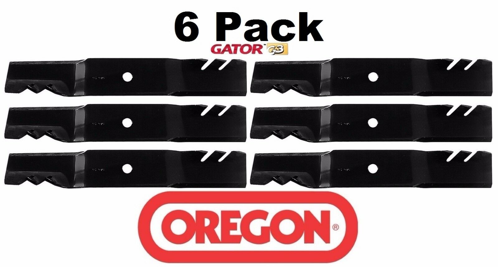 6 Pack Oregon 96-363 Gator Mulcher Blade for Kubota K5647-34340 K5651-34330 60″