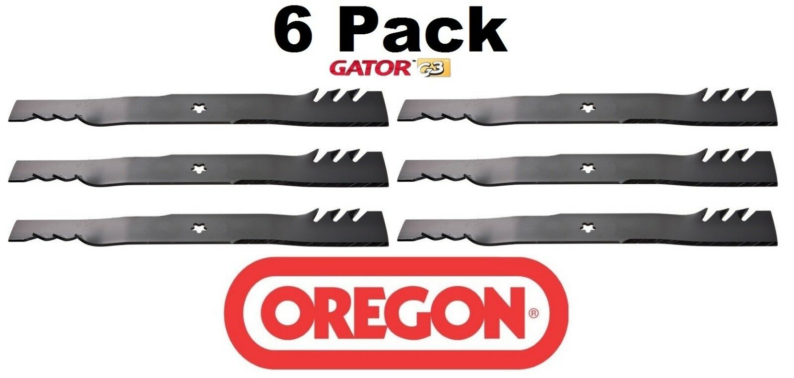 6 Pack Oregon 96-370 Gator G3Mower Blade Fits Allis Chalmers 21546611