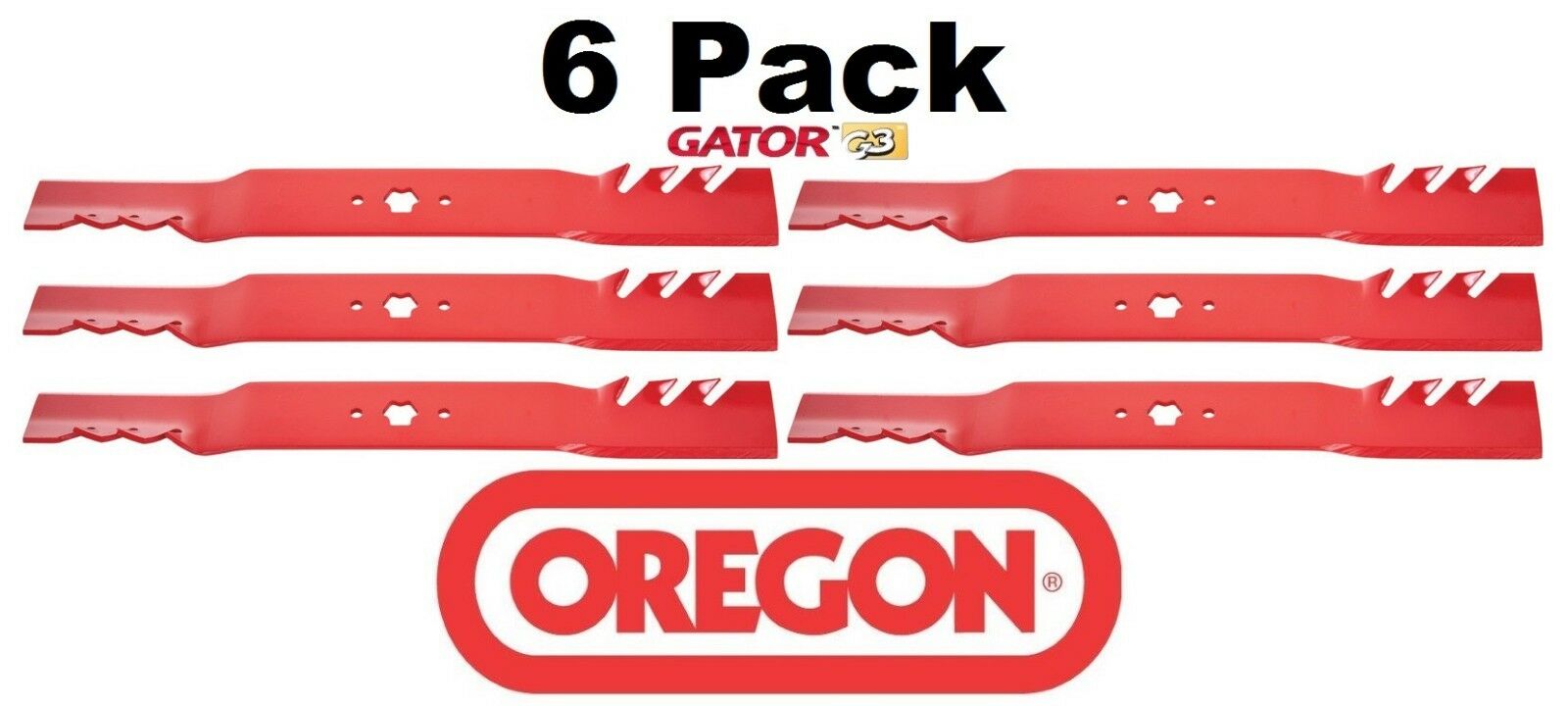 6 Pack Oregon 98-629Mower Blade Gator G3 Fits Bolens 742-0616 942-0616