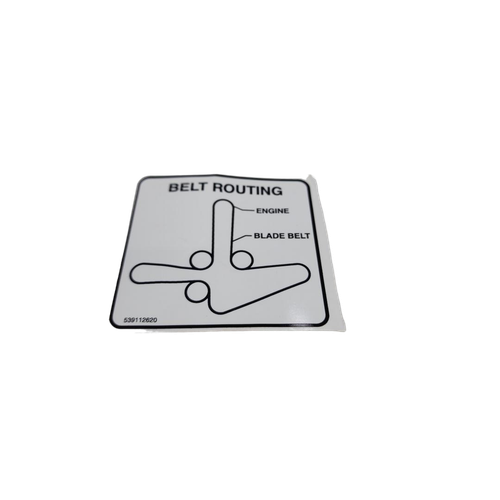 539112620 Decal Belt Routing Husqvarna Genuine OEM Part - SUPERSEDED FROM 539112732, 539113442, 539113942