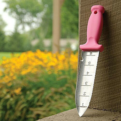 PINK Deluxe soil knife great gift! A.M. LEONARD 4752P HELP FUND CANCER RESEARCH!