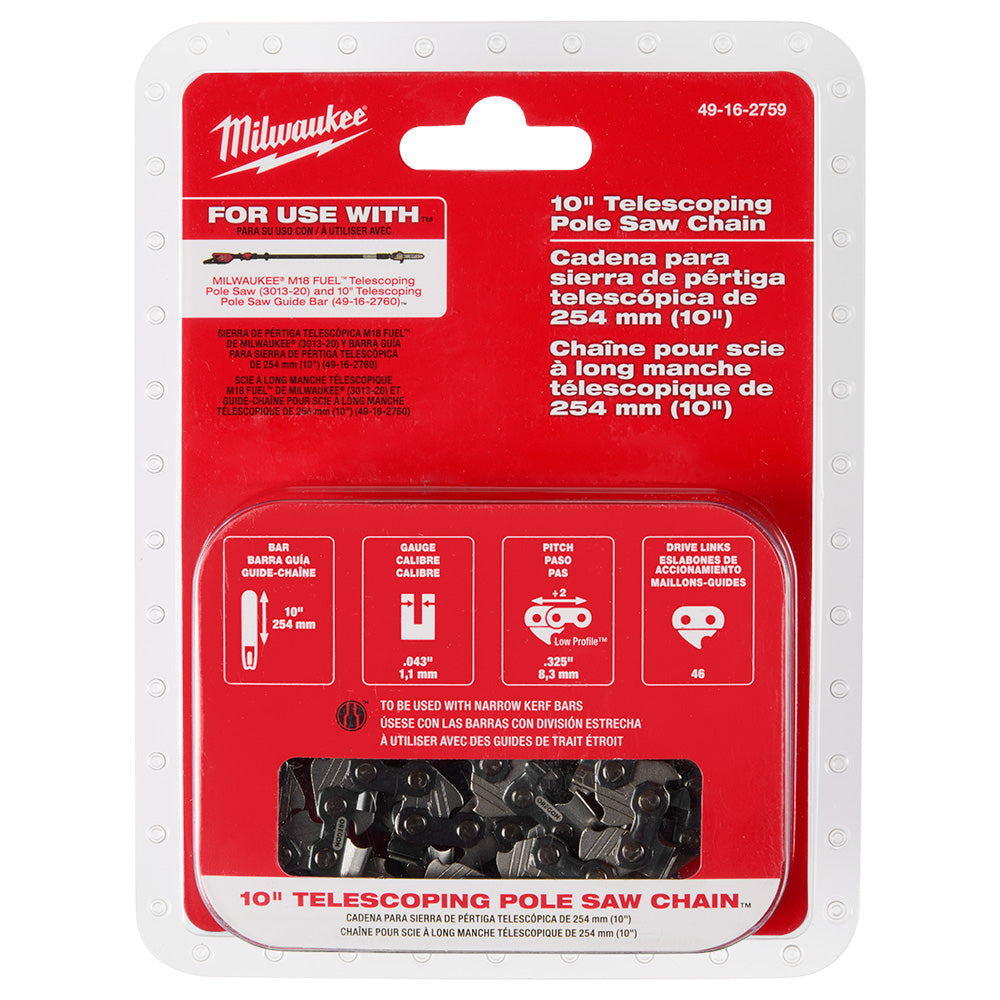 Milwaukee 49-16-2759 10" Telescoping Rust Resistance Pole Saw Chain